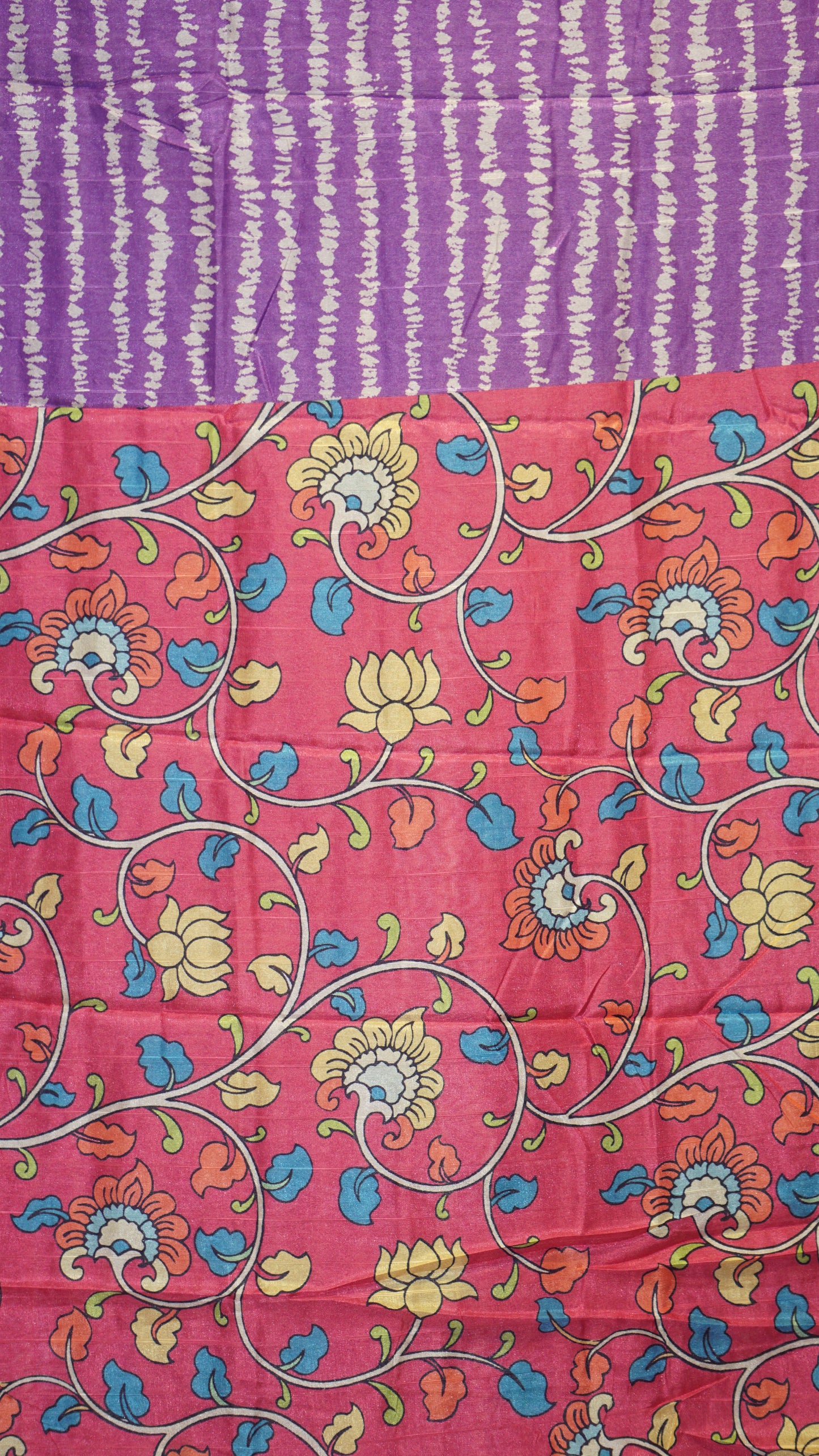 Semi Tussar Saree - Violet