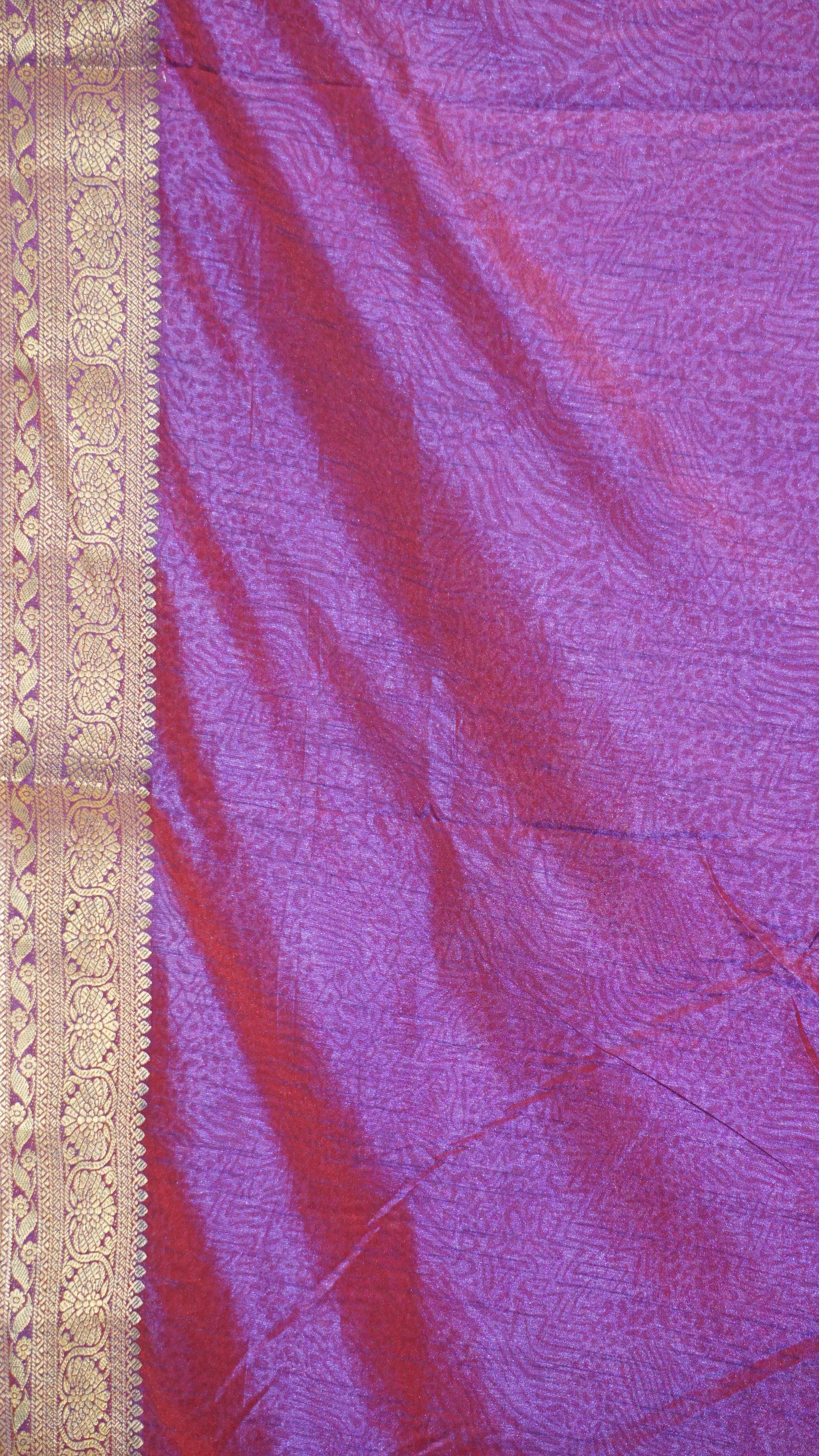 Semi Pattola With Swan Print Border - Pink