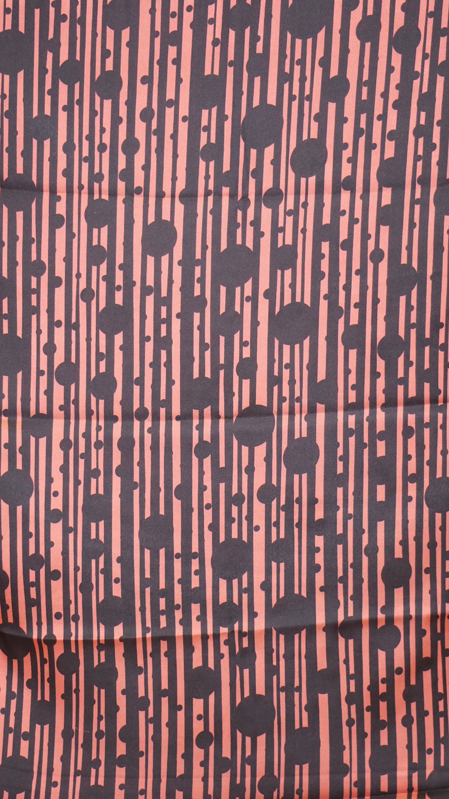 Modal Satin Saree - Peach With Black Polka Dots