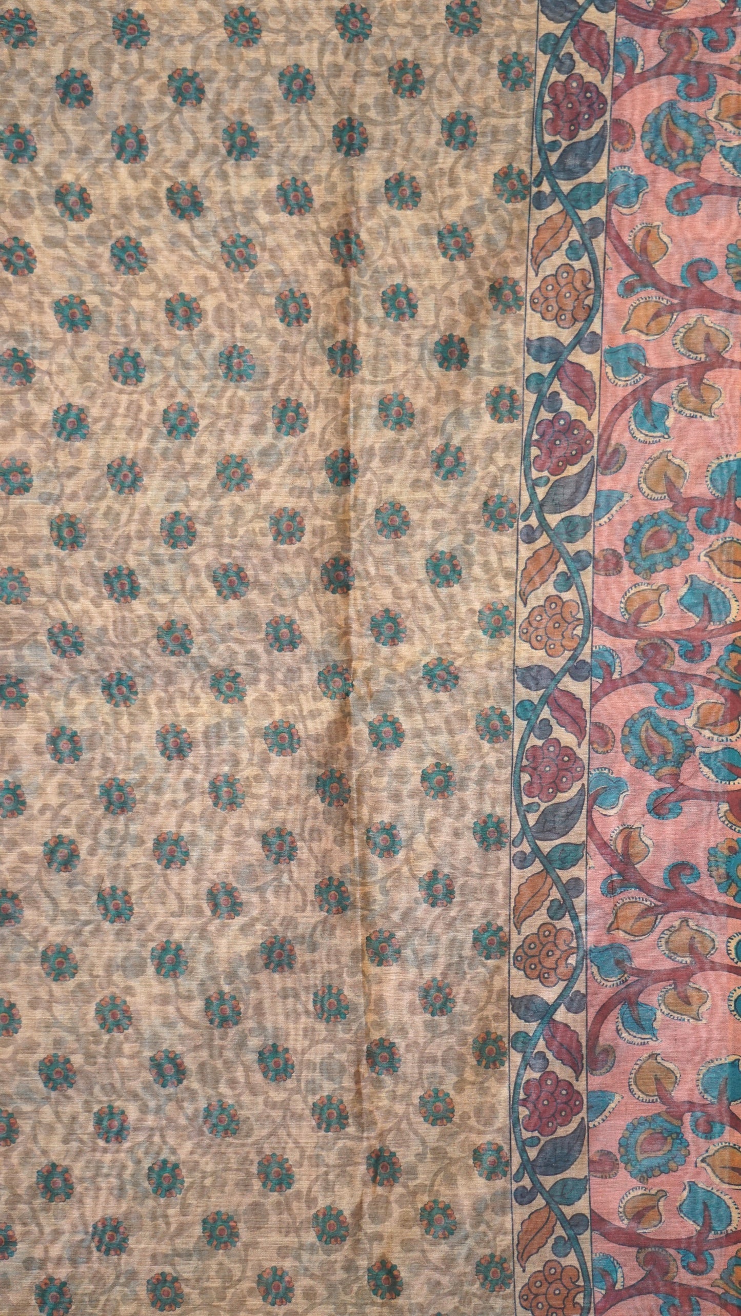 Chanderi Saree Ikkatkari Print - Onion Pink & Grey
