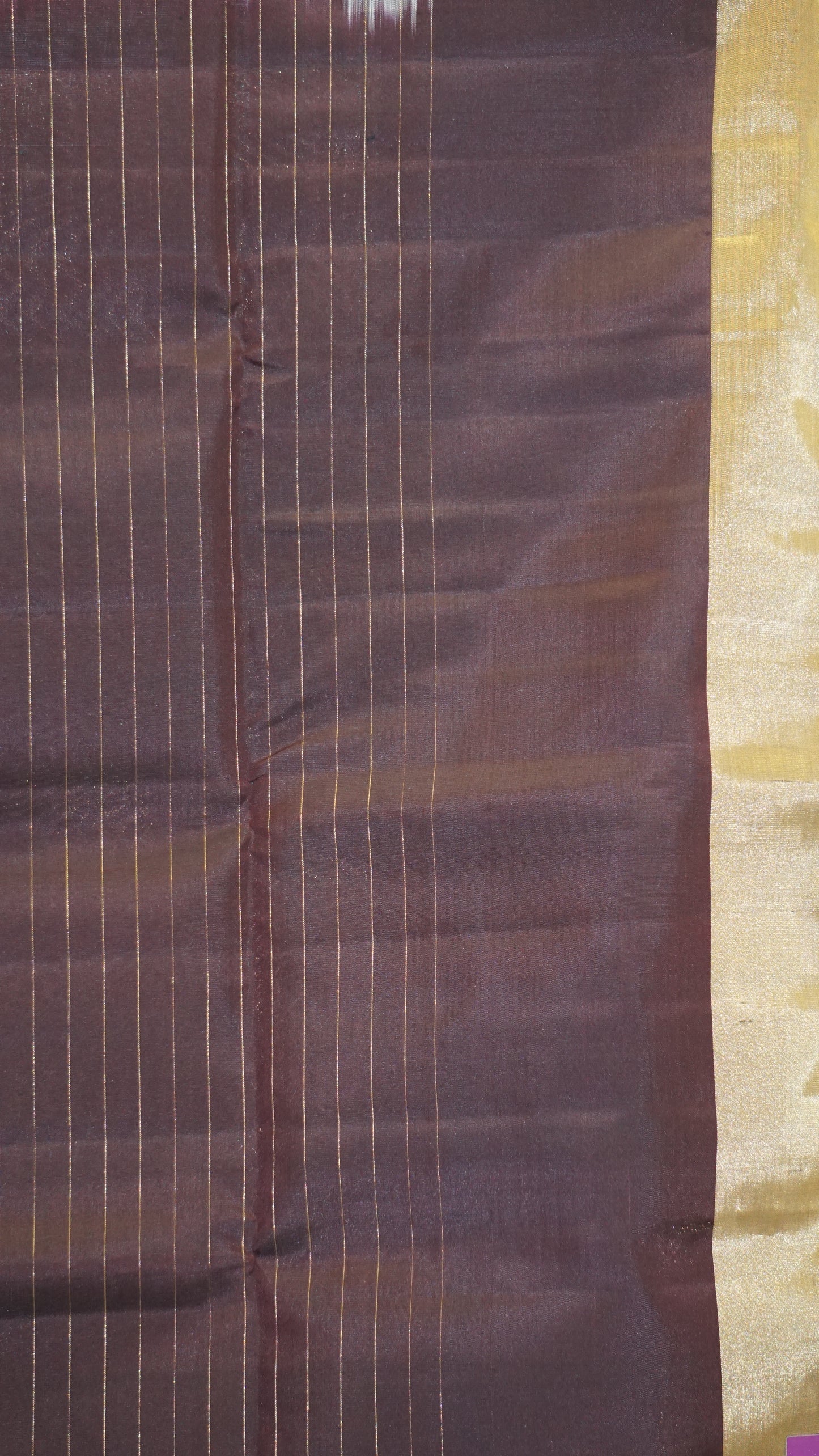 Pure Soft Silk Saree Temple Border - Grey and Wine Border