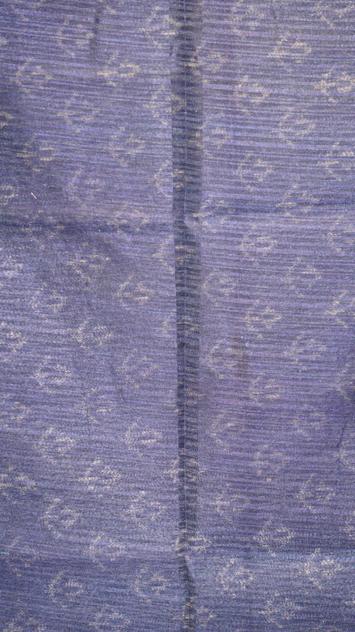 Jute Cotton Saree - Navy & Light Blue