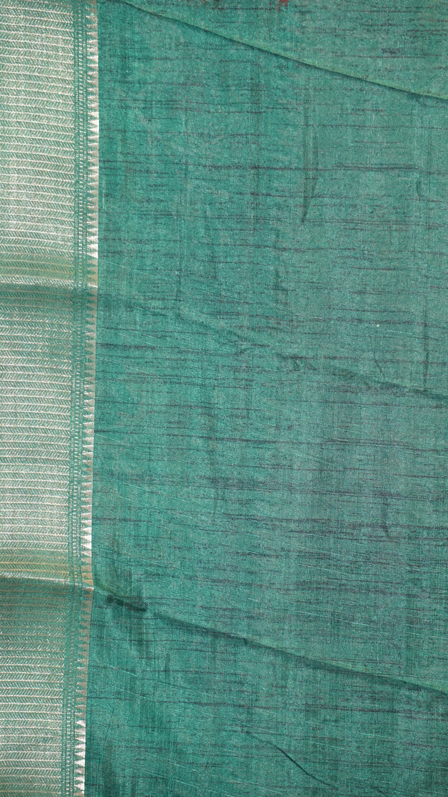 Dola Silk Kalamkari Print Green Border