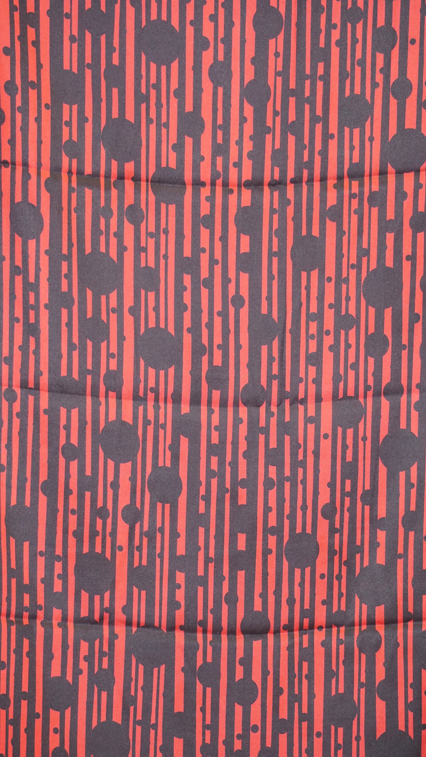 Modal Satin Saree - Red With Black Polka Dots