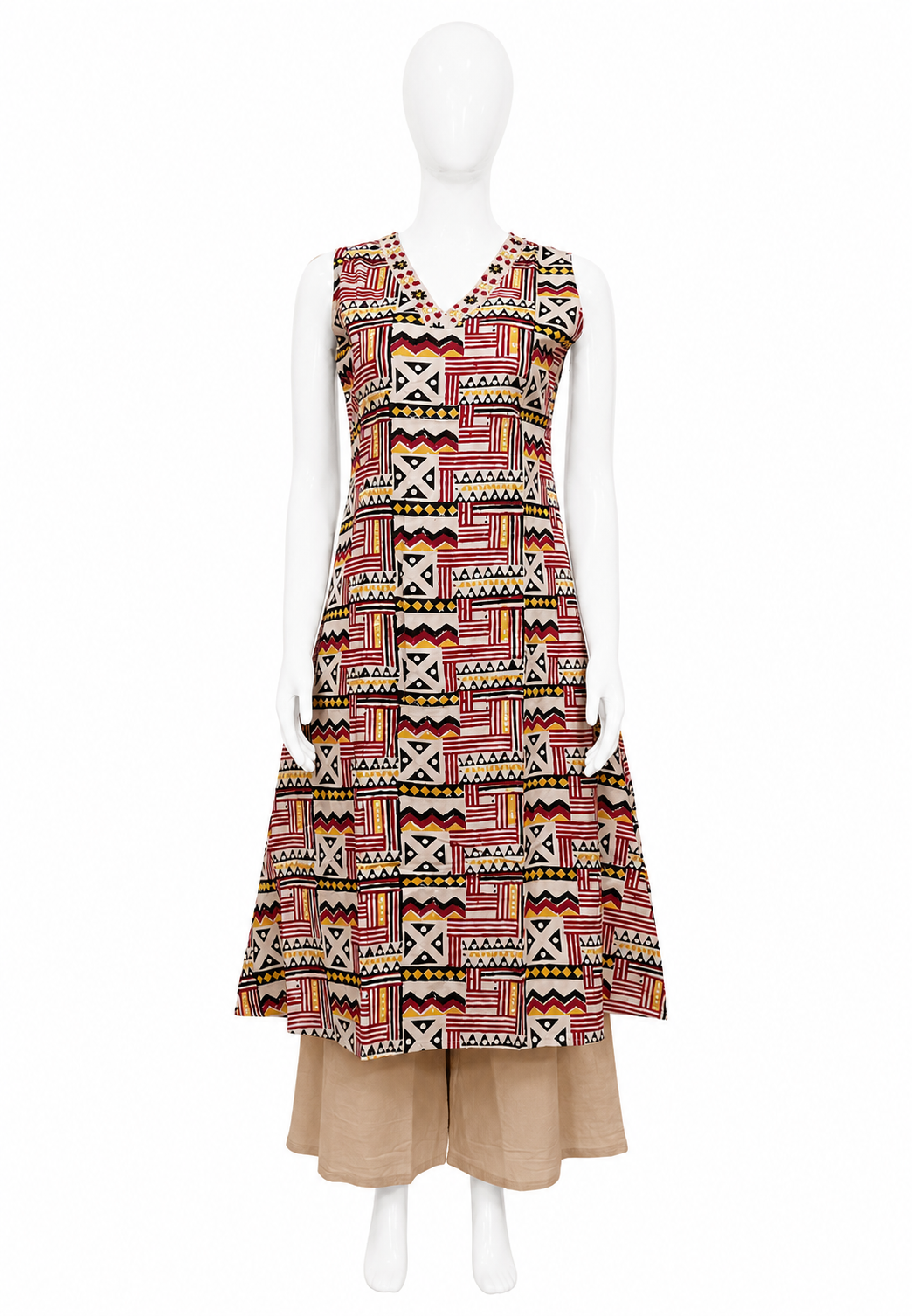 Cord Set with Geometric Printed Cotton Salwar Set