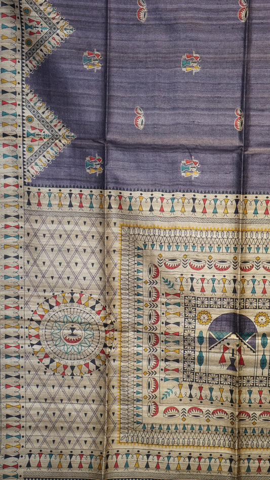 Pure Tussar Saree - Lavender