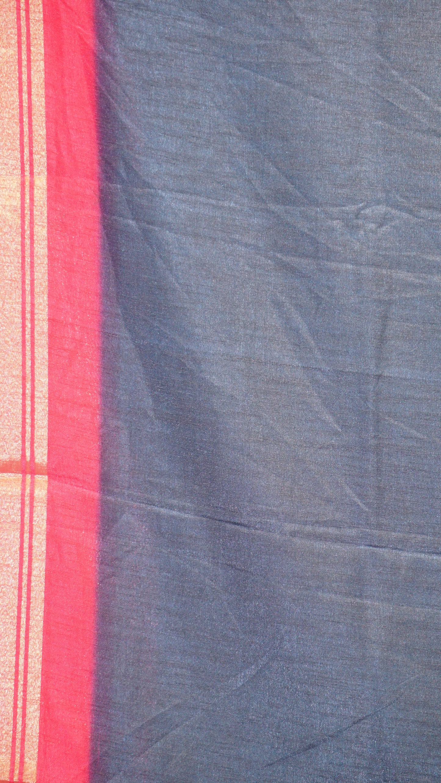 Shiffon Saree Cow Print Peacock Blue - Pink