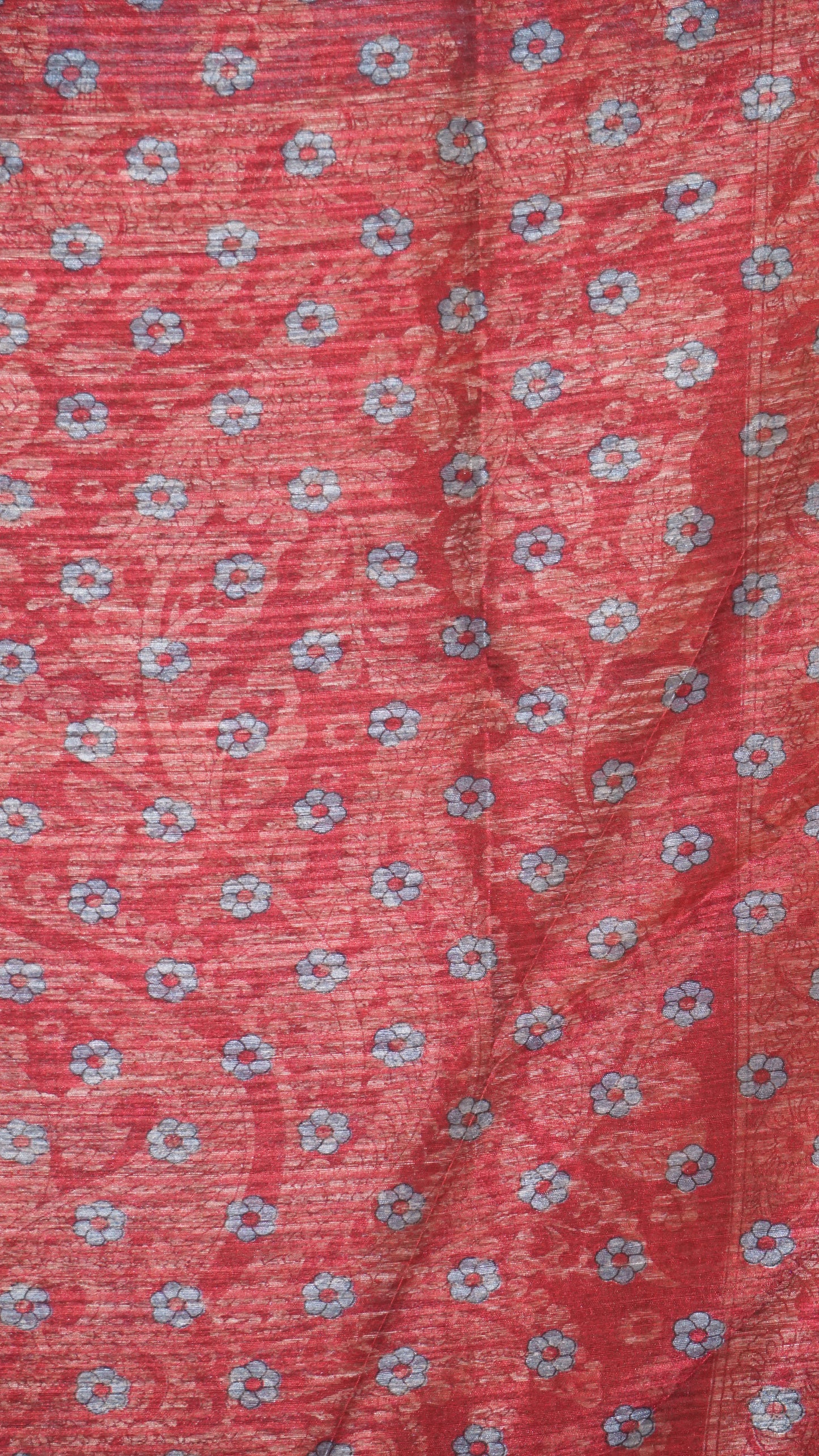 Jute Cotton Saree Kalamkari Print - Blue