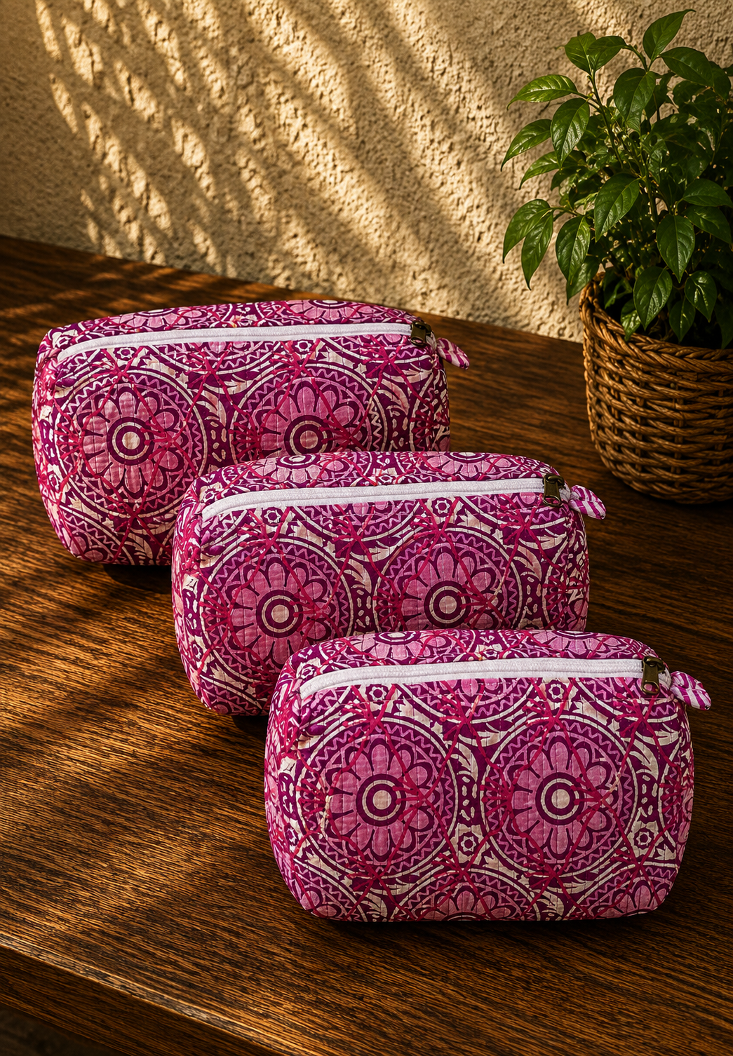 Combo Pouch Set-Light Pink