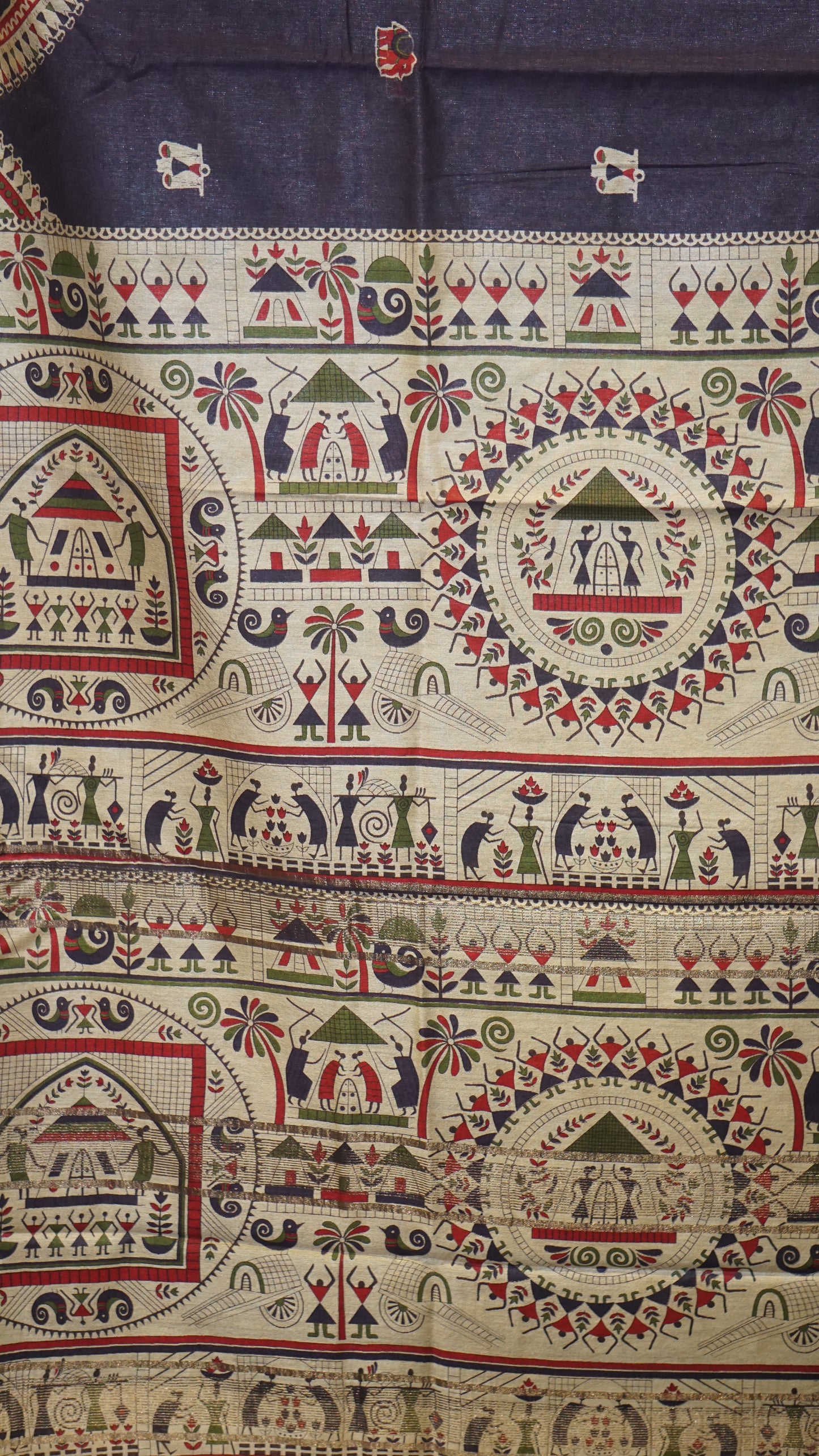 Semi Linen Kalamkari Saree Wine