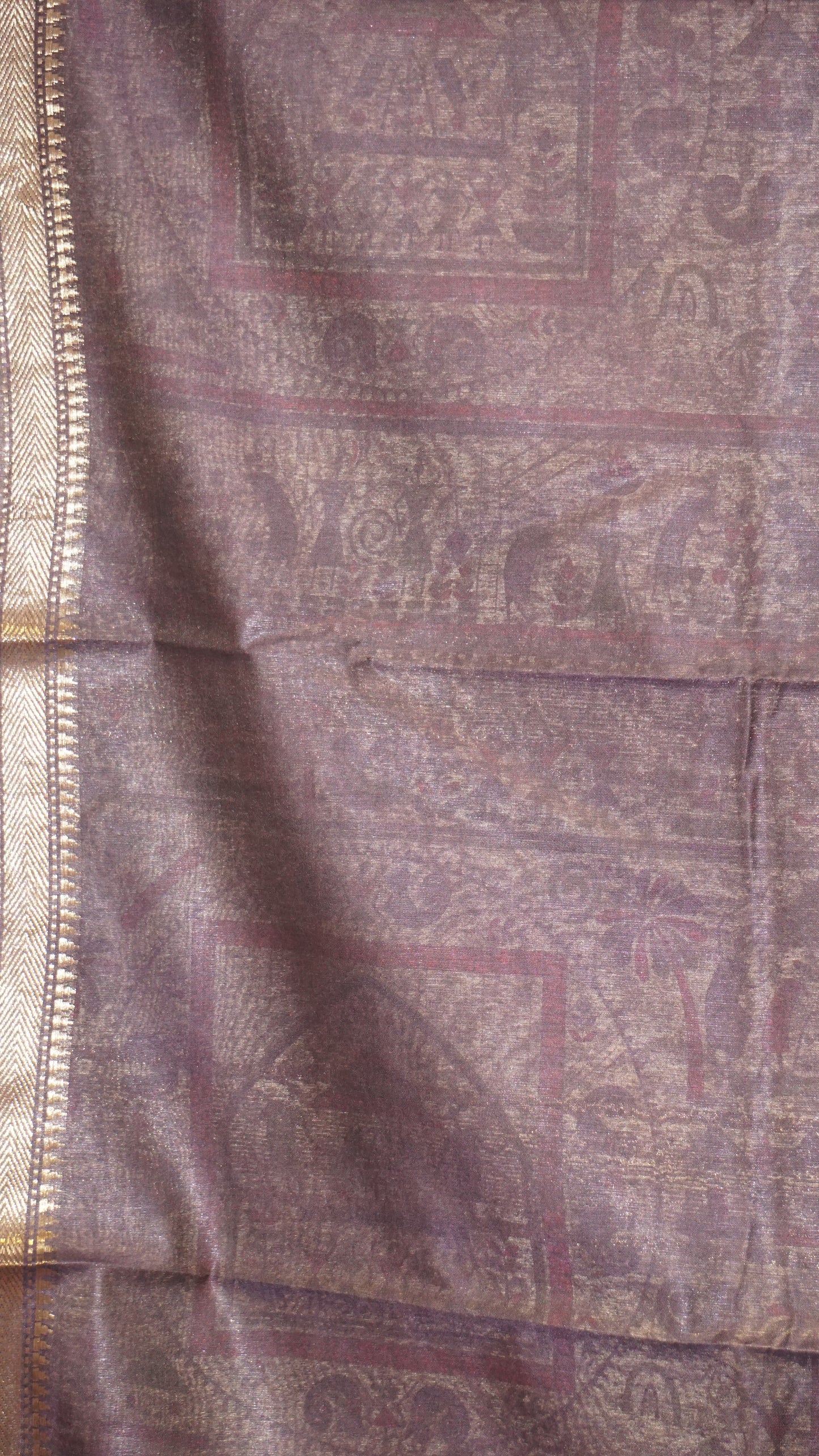 Semi Linen Kalamkari Saree Wine