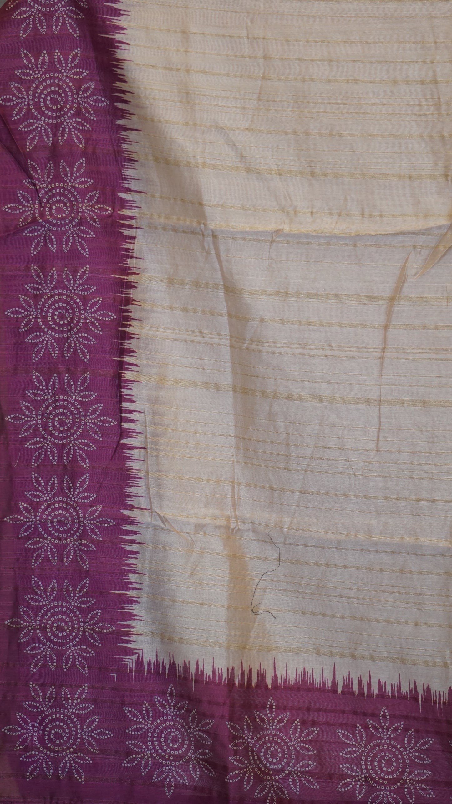 Semi Tussar Saree - Sandal & Purple