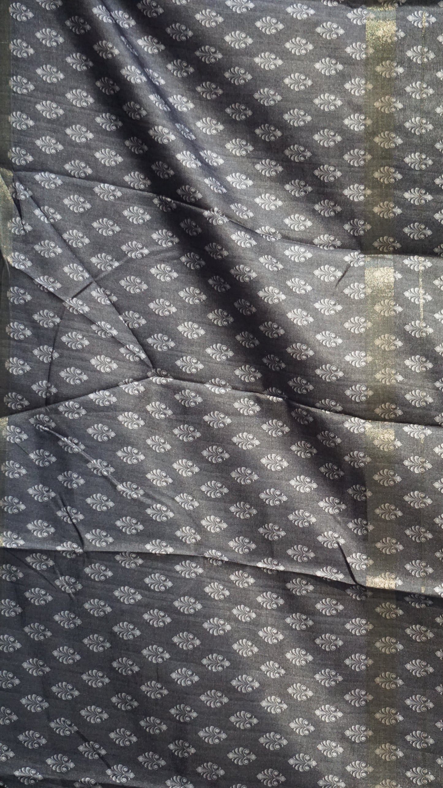 Semi Printed Silk Saree - Black