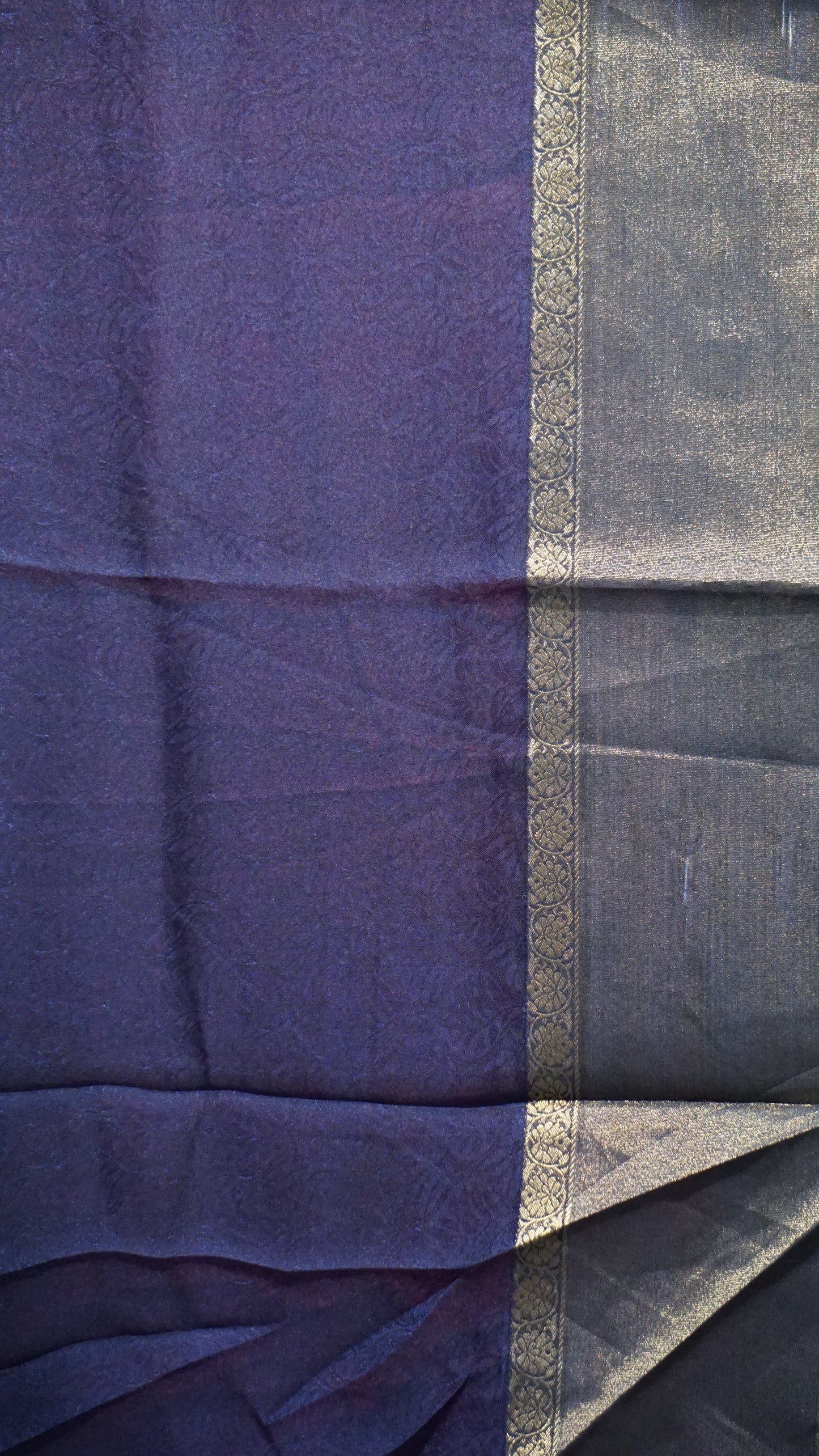 Shiffon Saree Pink - Navy Blue