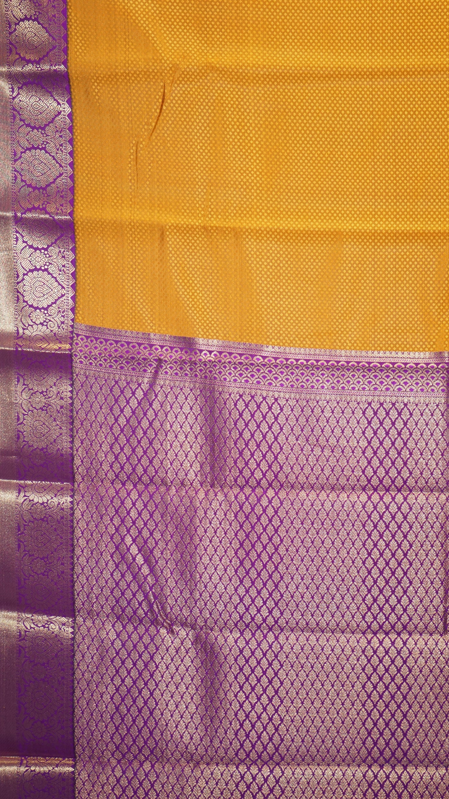 Semi Kanjeevaram Saree Mustard Yellow