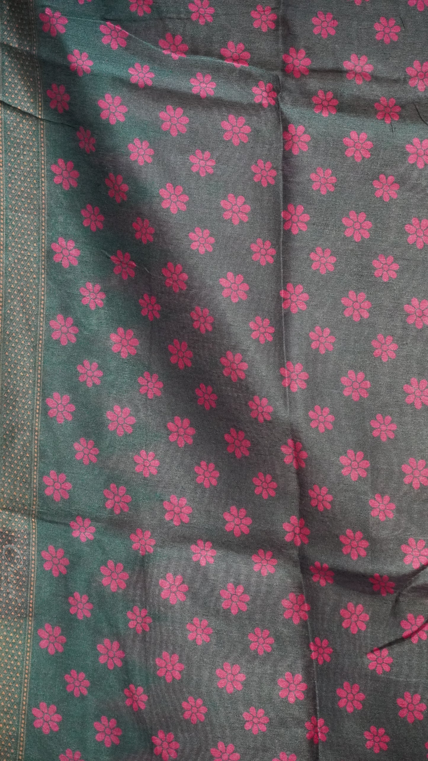 Gicha Tussar Saree Pink - Green