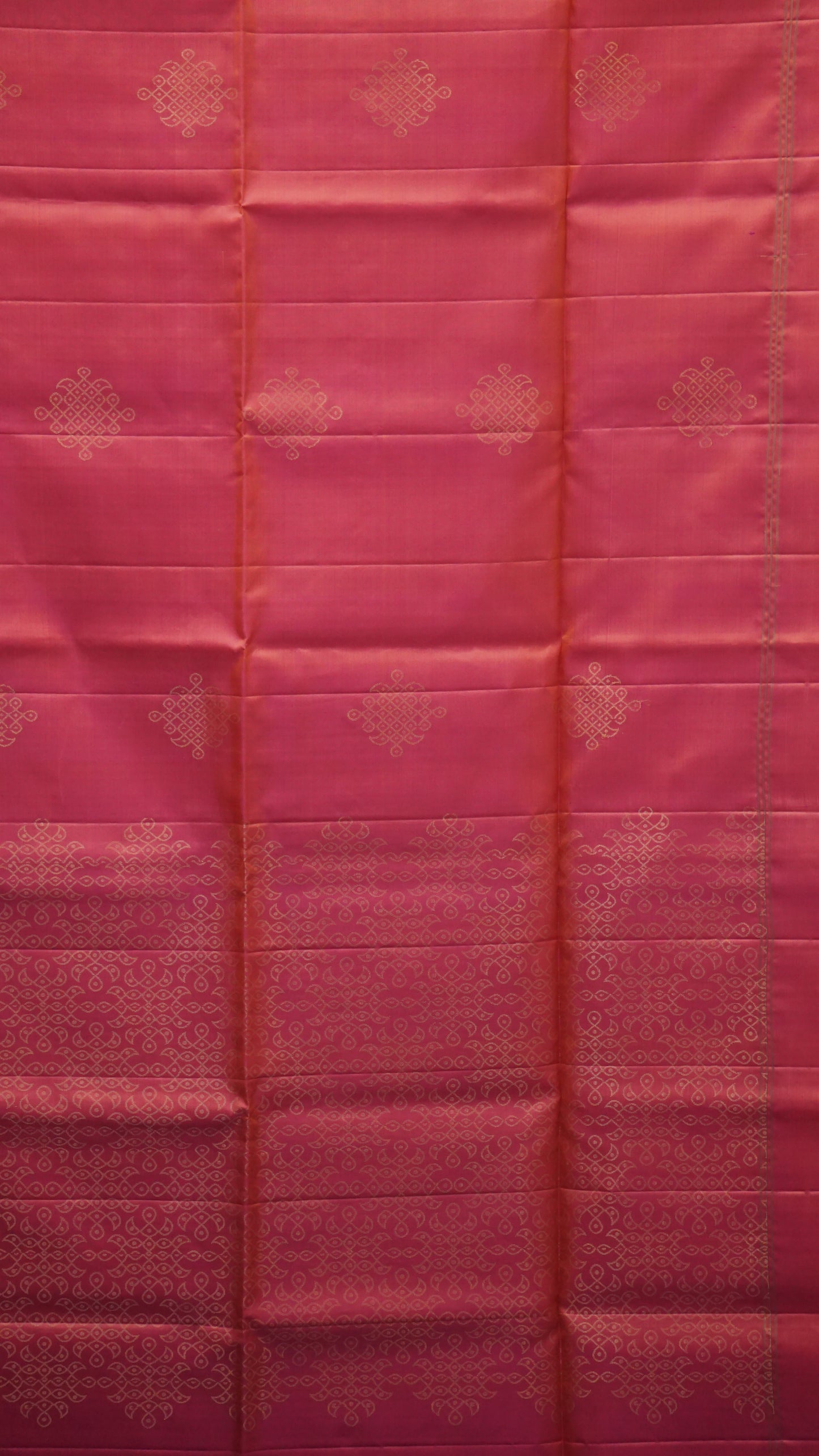 Pure Soft Silk Saree Kolam Design - Light Pink