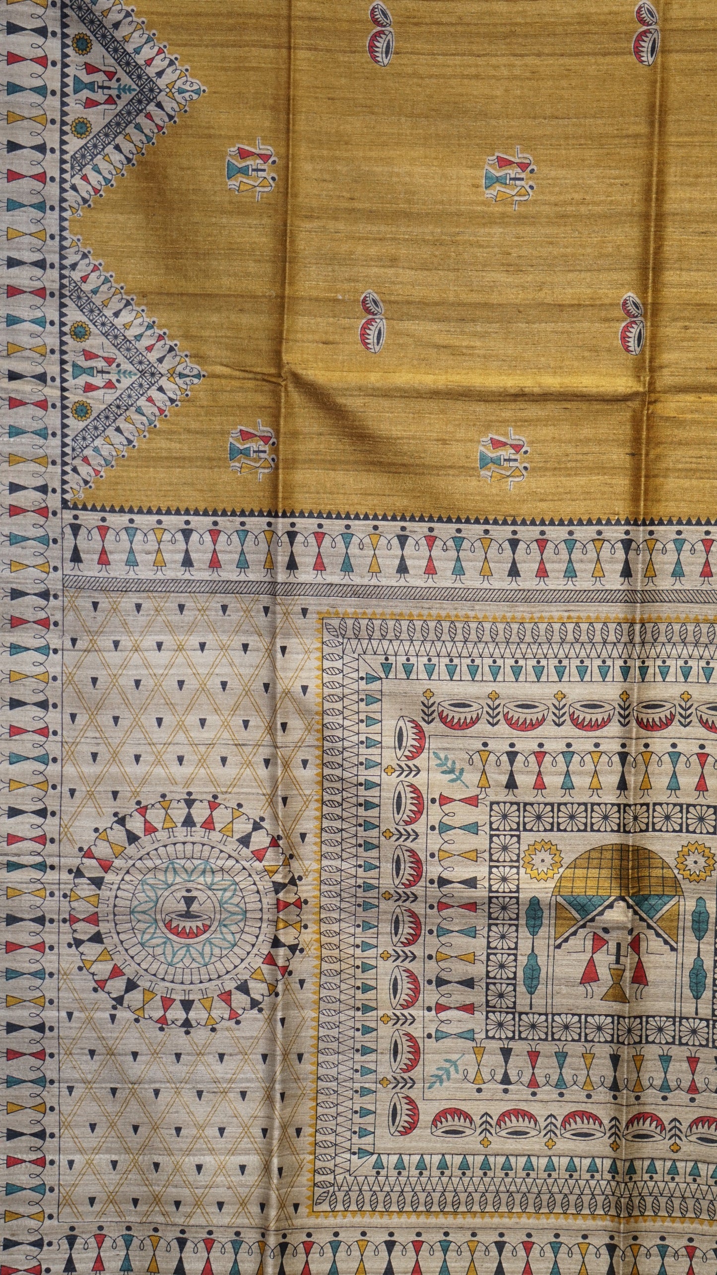 Pure Tussar Saree - Mustard