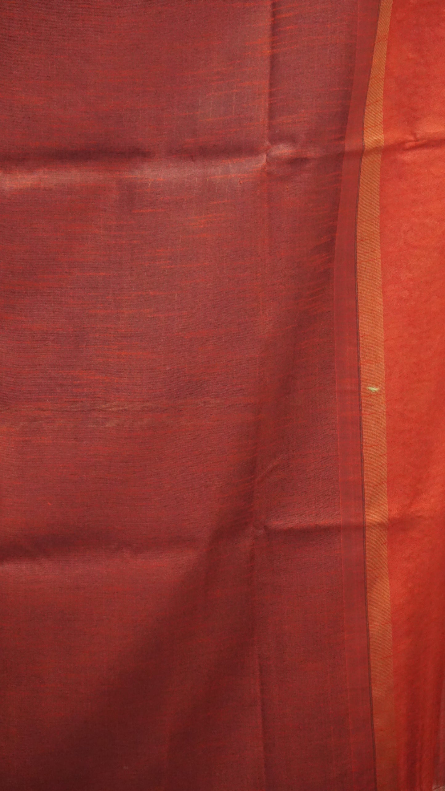 Semi Raw Silk Saree - Navy Blue With Maroon Floral Border
