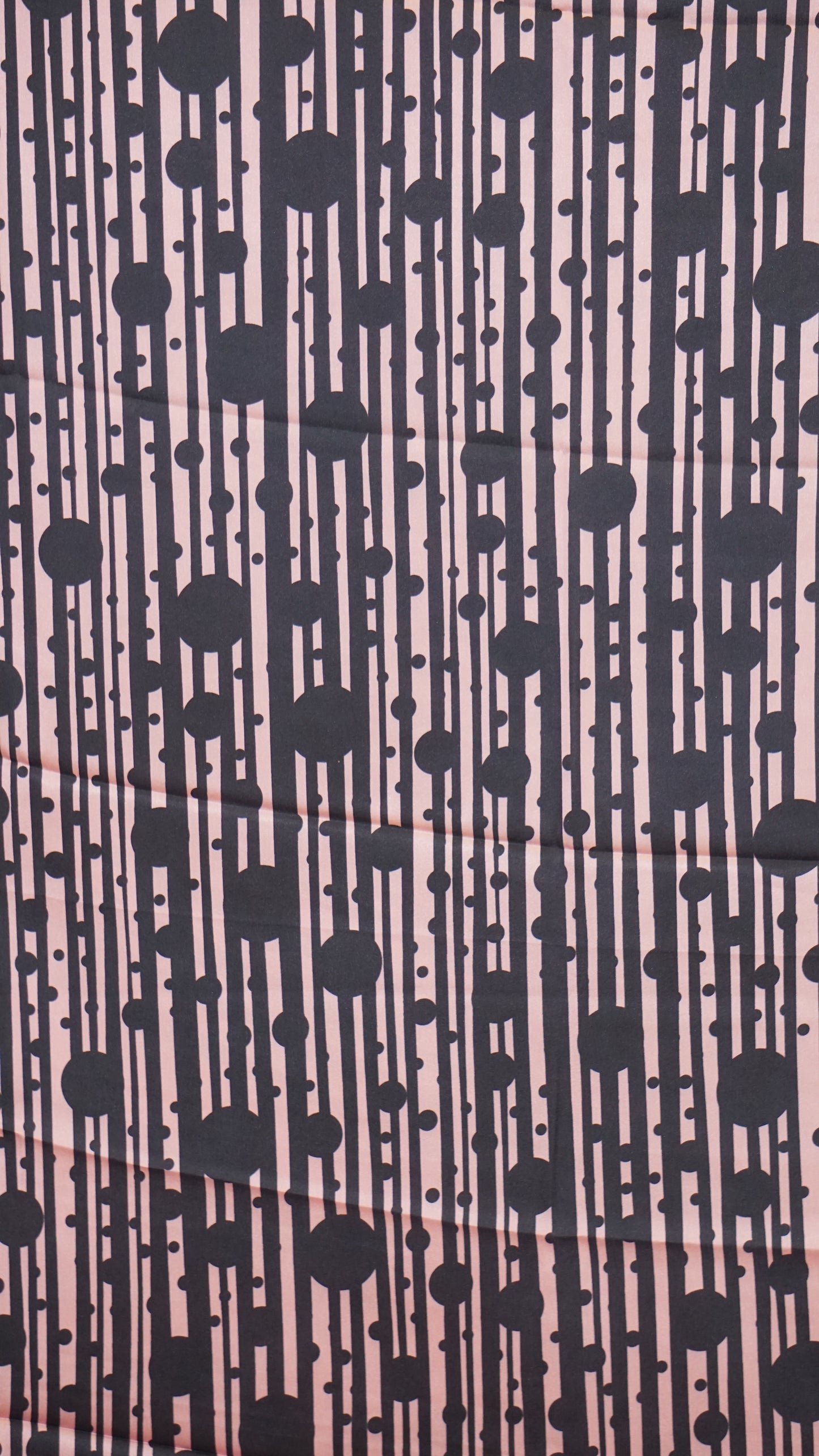 Modal Satin Saree - Baby Pink With Black Polka Dots