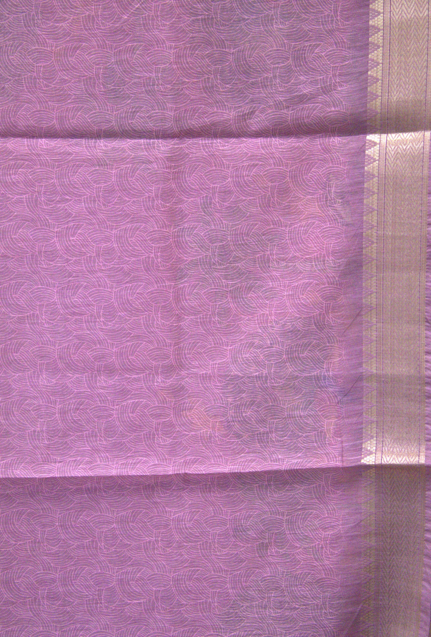 Semi Chanderi Saree Peacock Print-Pink