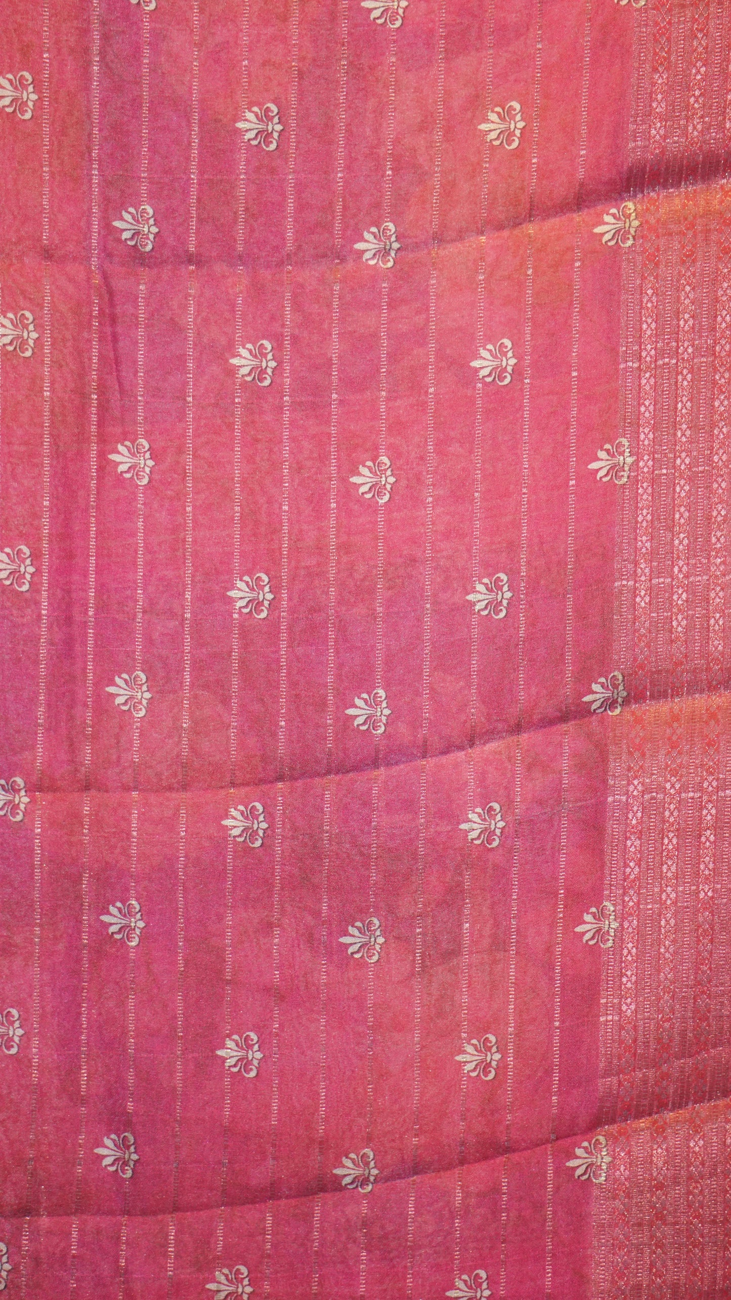 Shiffon Saree Pichwai Print Green to Pink