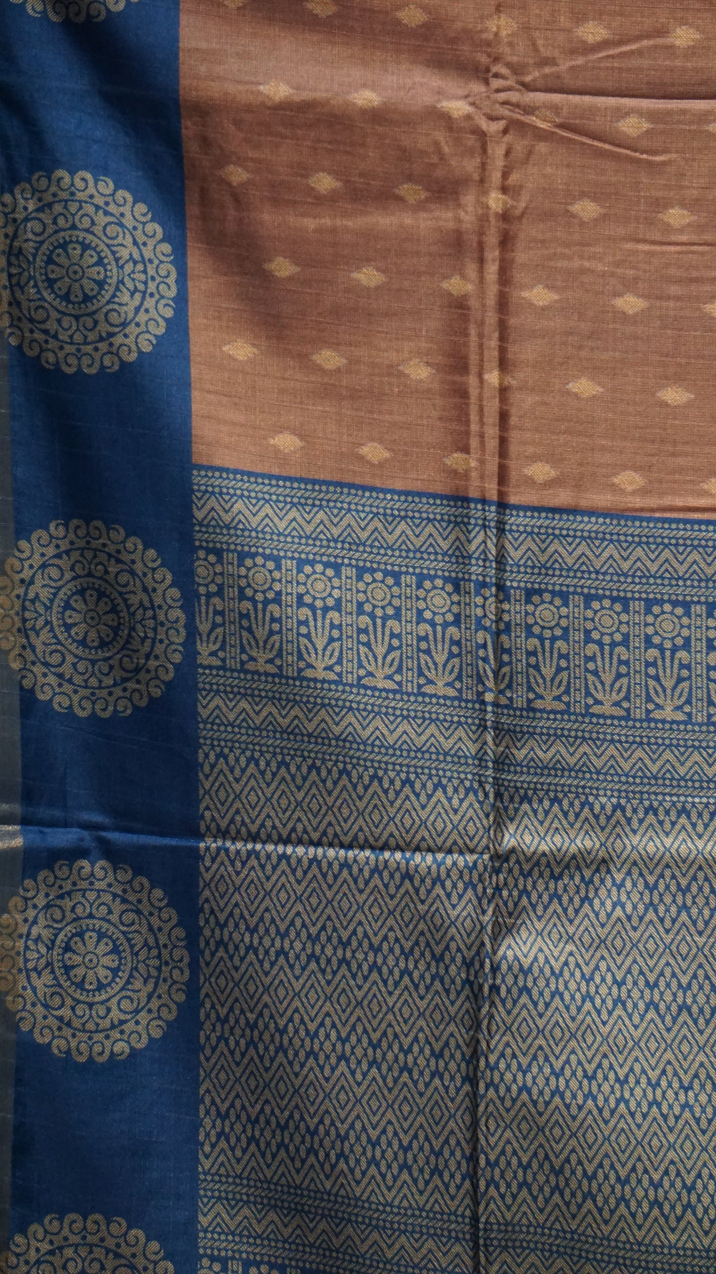 Semi Tussar Saree Chocolate Brown