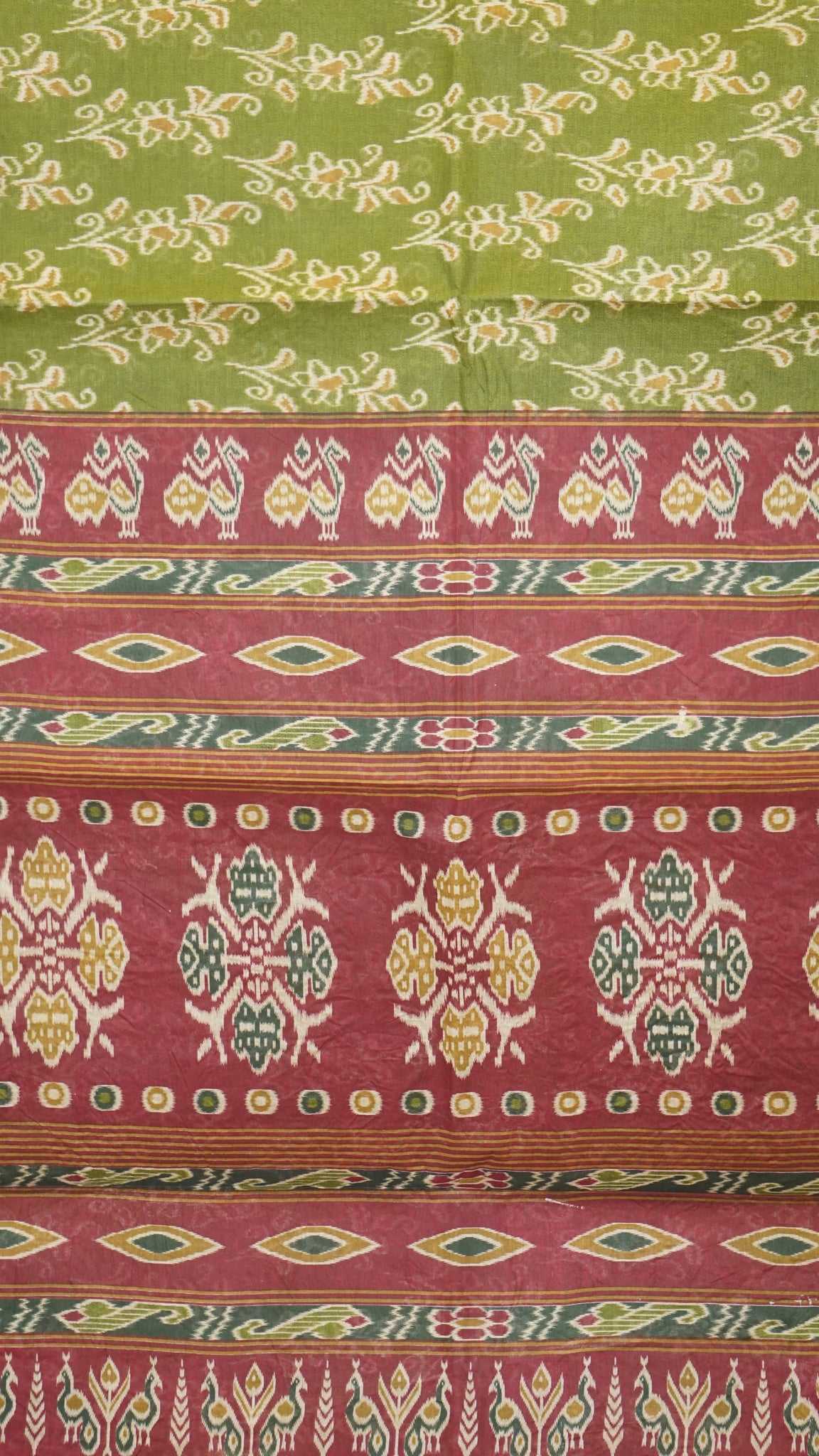 Kora Cotton Saree - Green