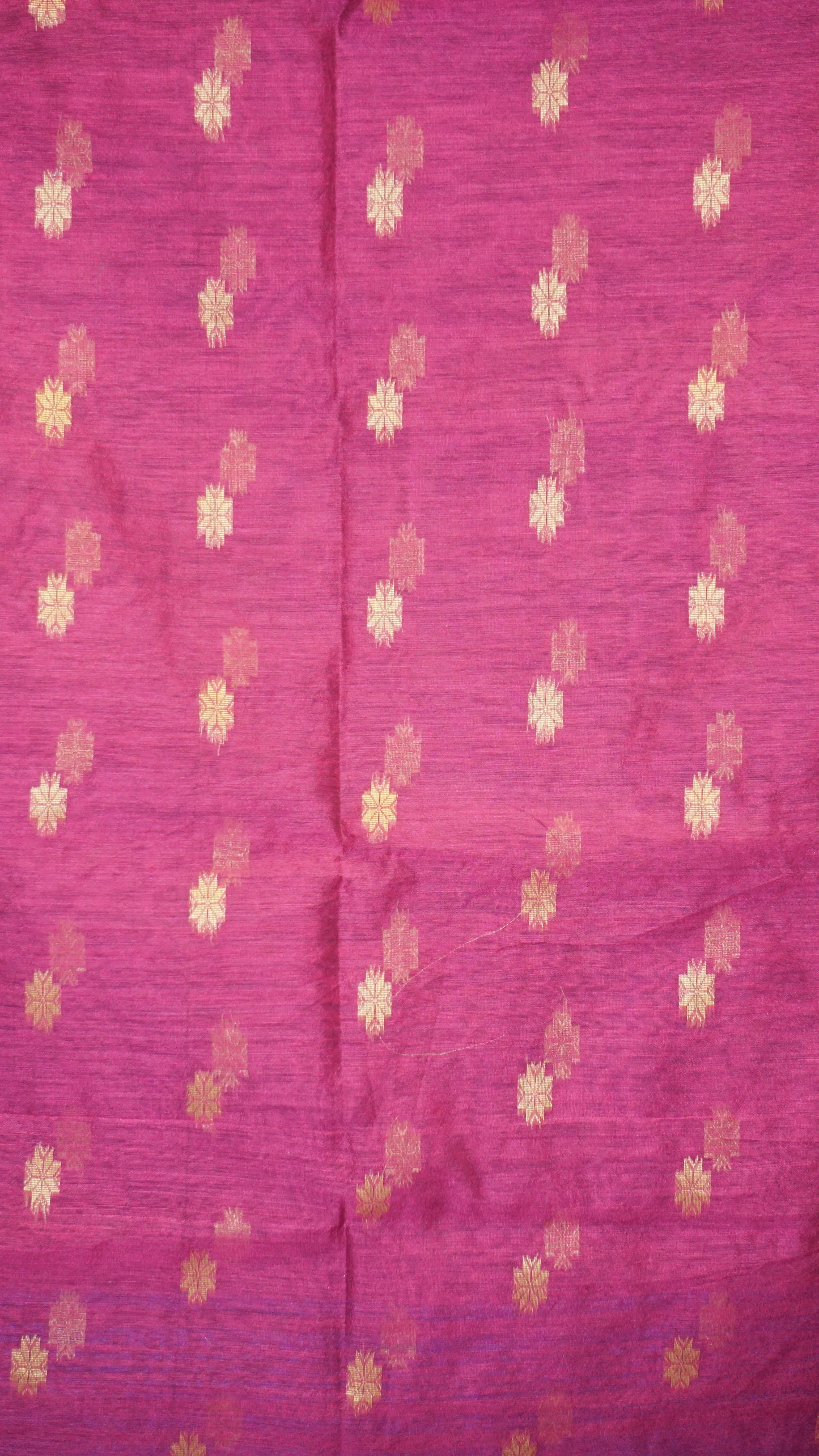 Handloom Cotton Saree Semi Maheshwari Design - Violet With Magenta