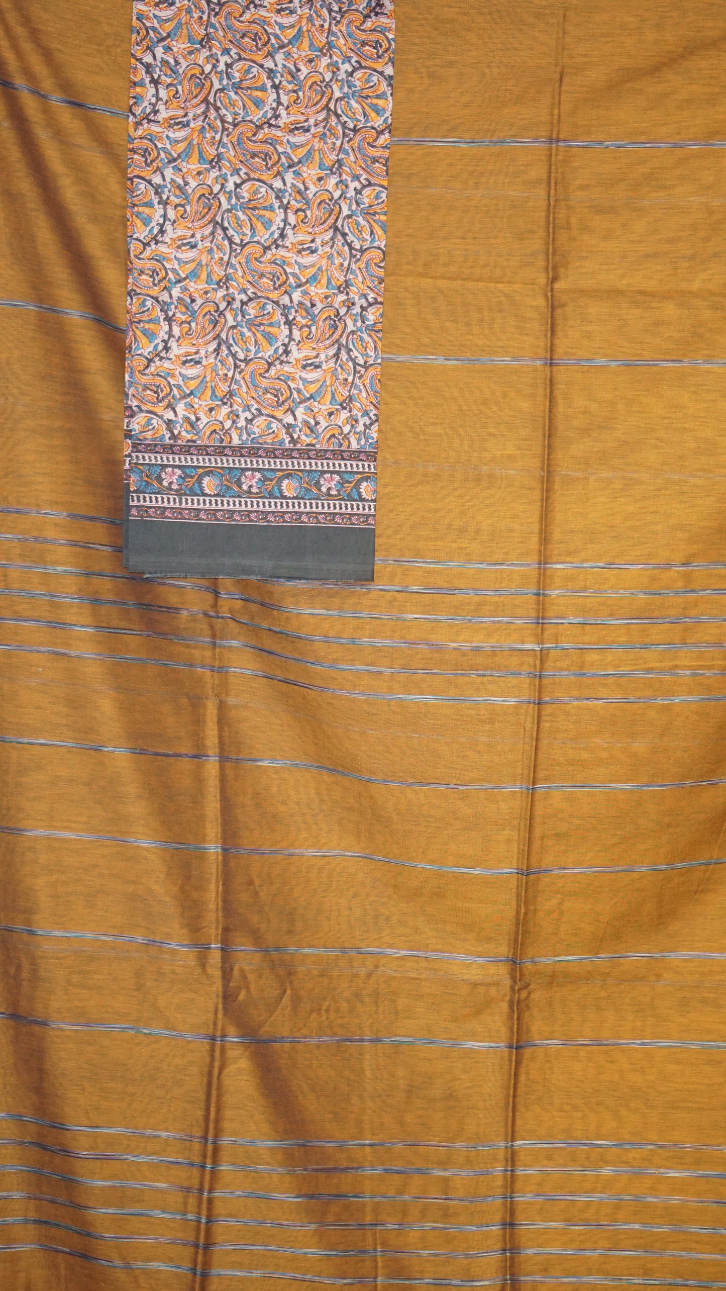 Handloom Cotton Saree Mustard