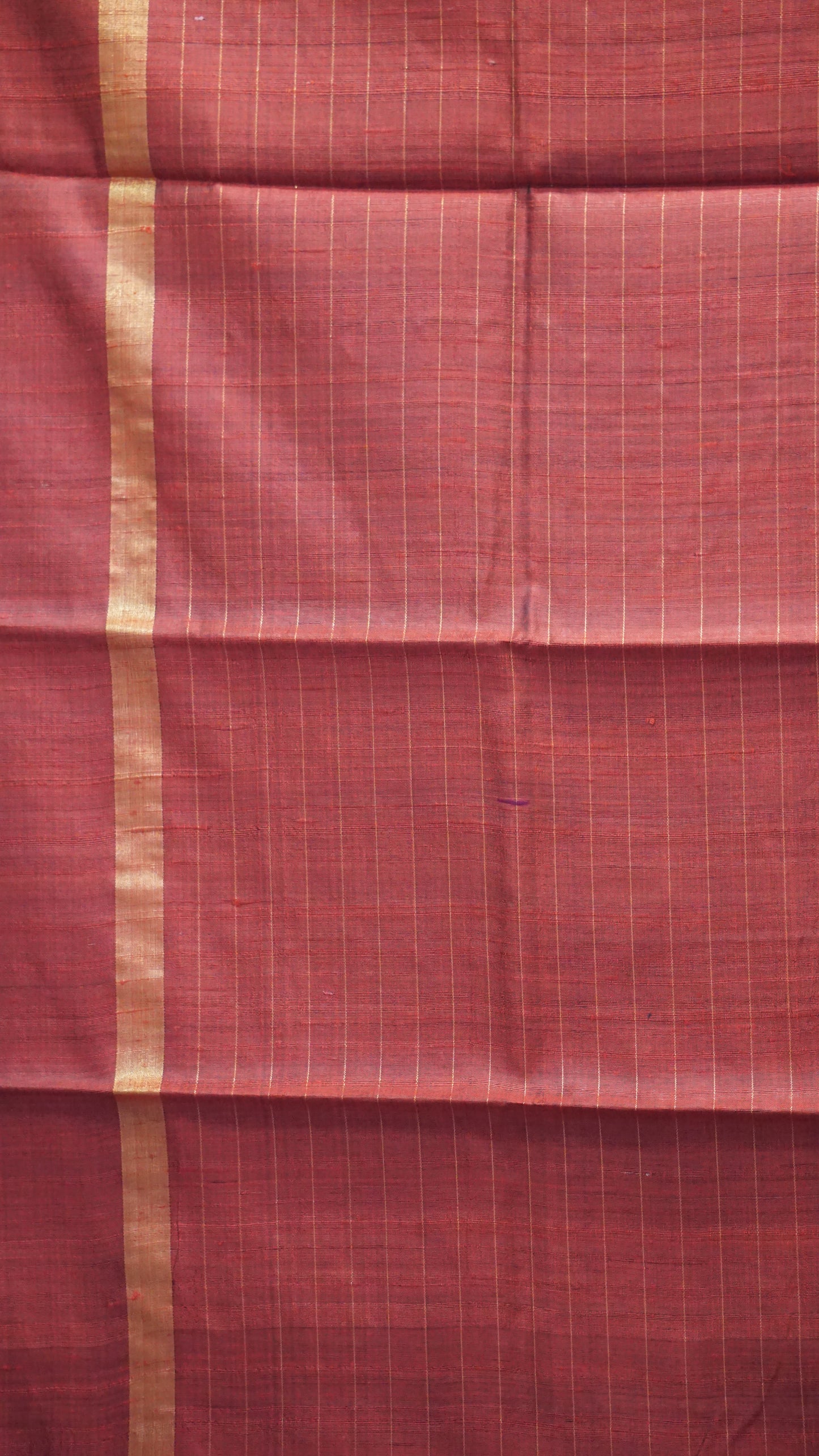 Pure Dupion Silk Saree Checks - Black With Maroon Border