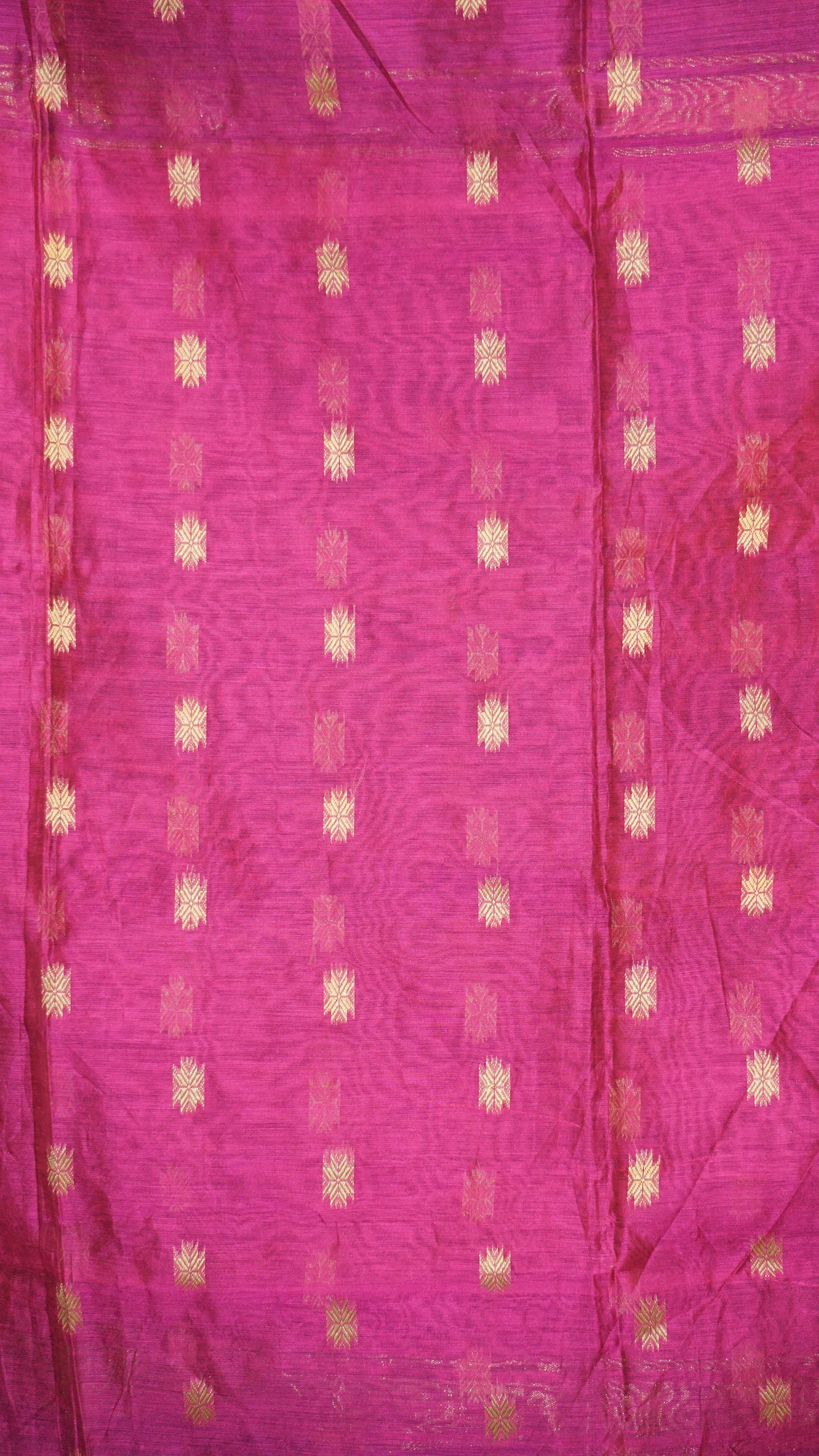 Handloom Cotton Saree Semi Maheshwari Design - Violet With Pink