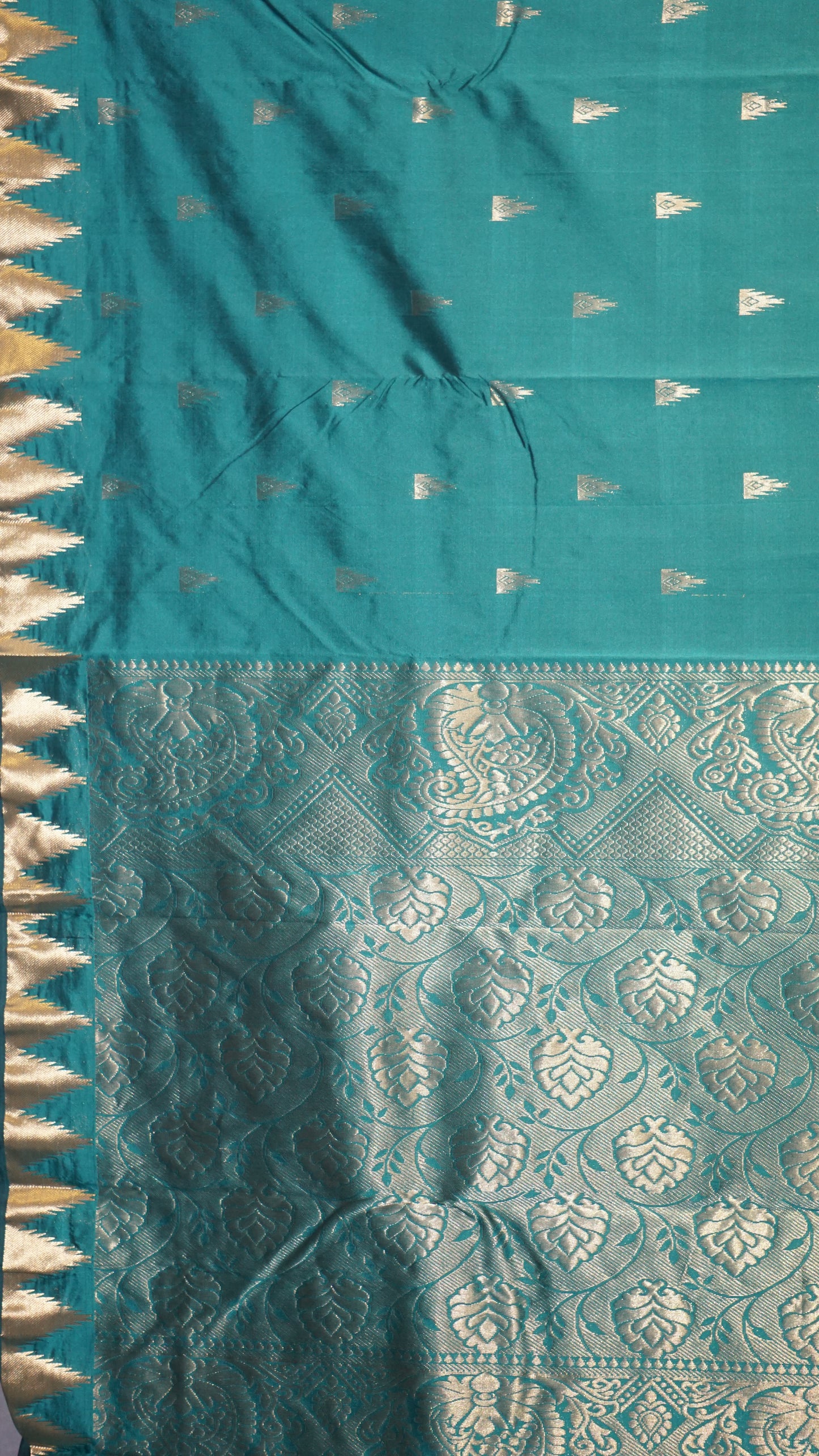 Semi Kanjeevaram Saree Green