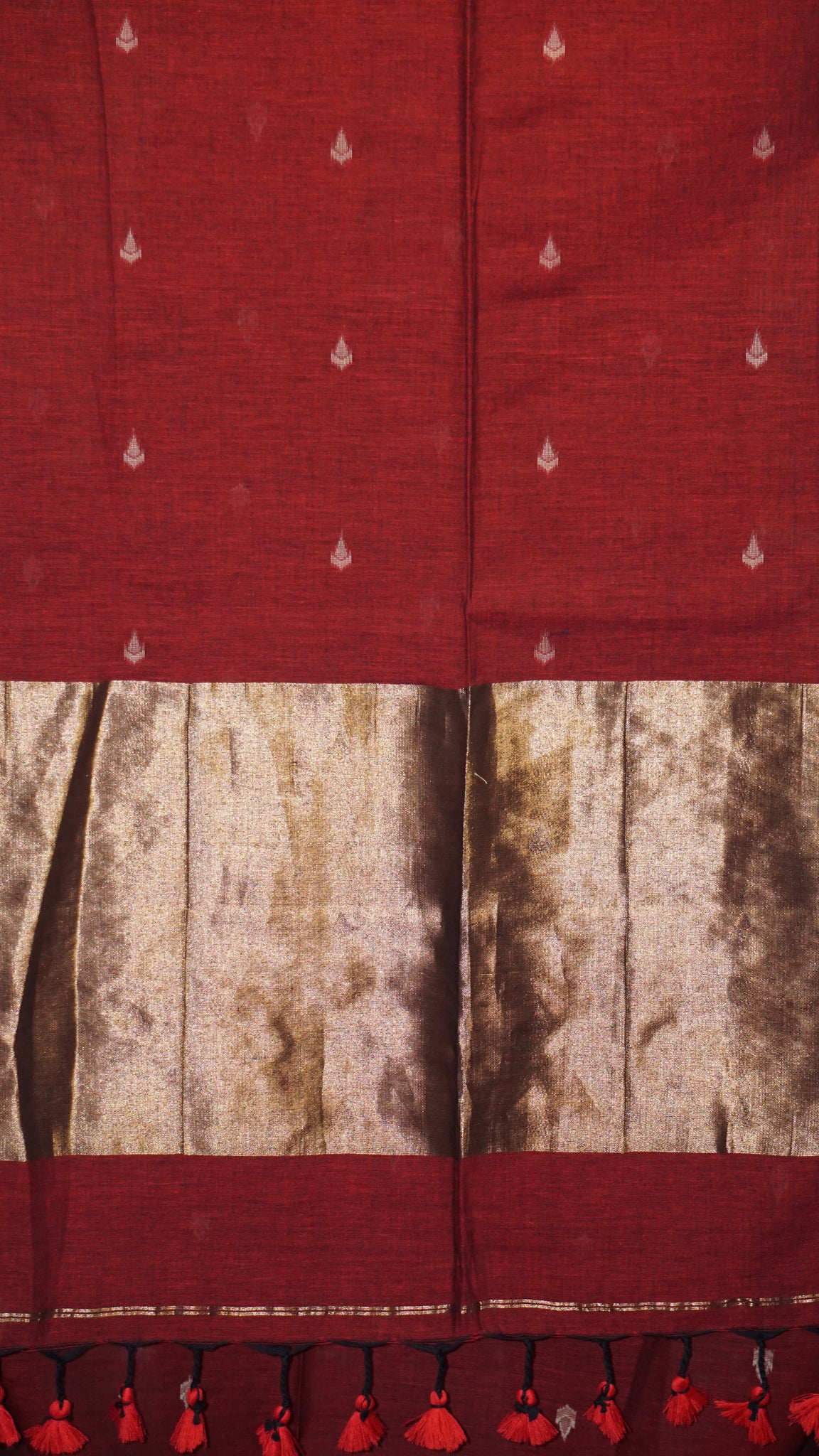 Handloom Cotton Saree Red