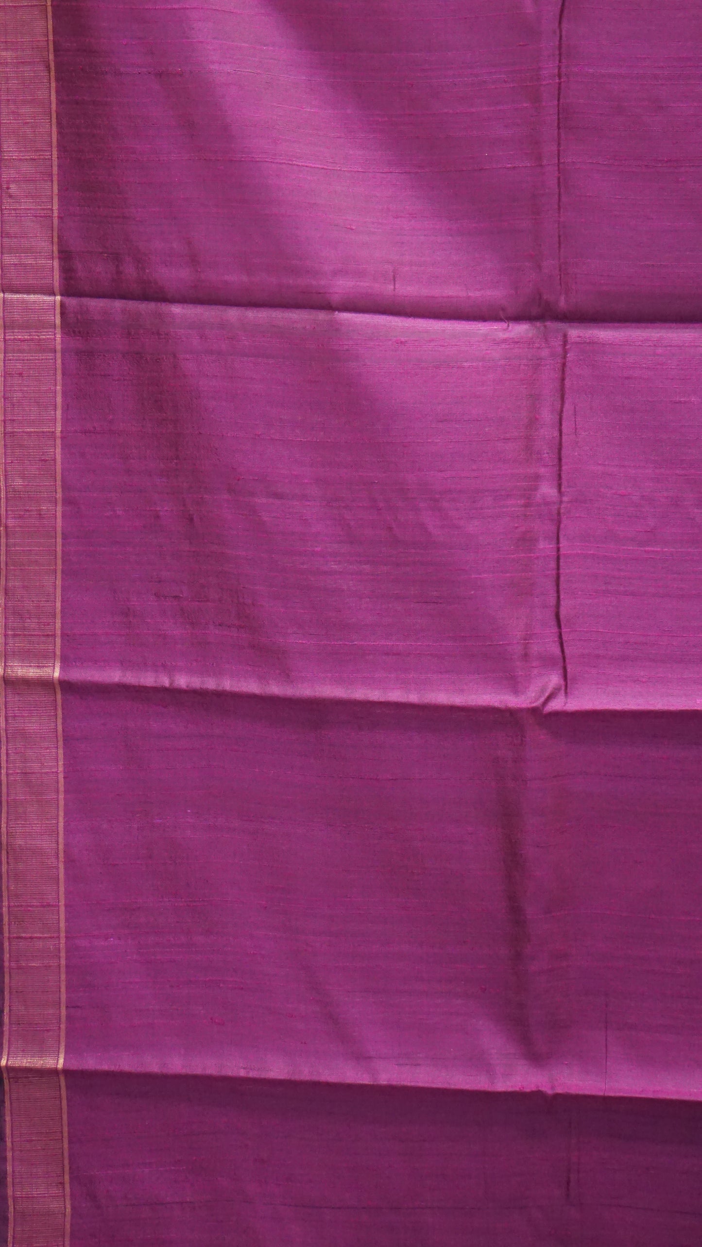 Pure Dupion Silk Saree - Onion Pink with Purple Border