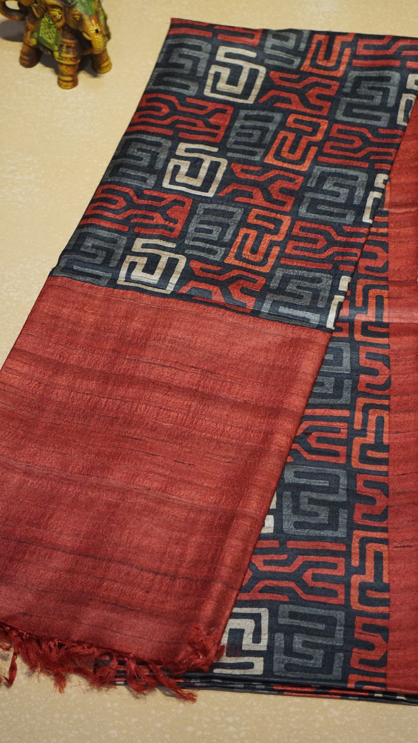 Pure Tussar Saree - Red
