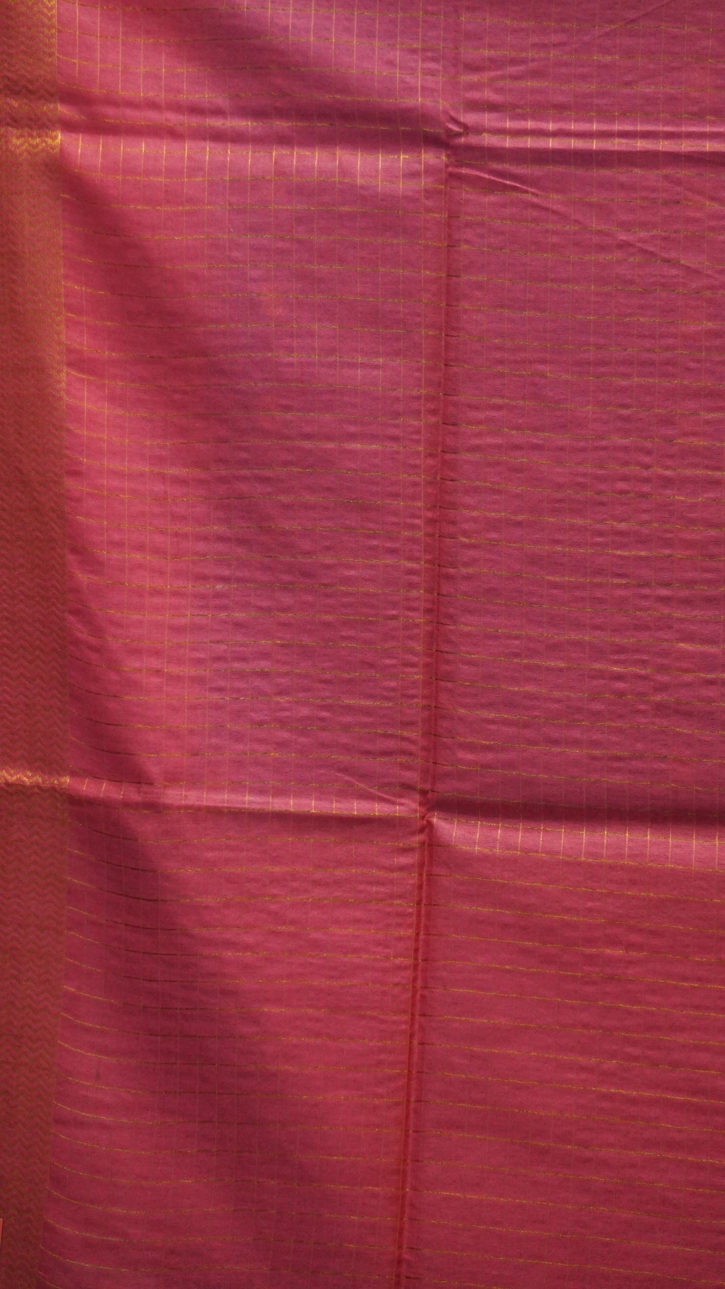 Bhagalpur Tussar Saree Checks - Blue & Pink
