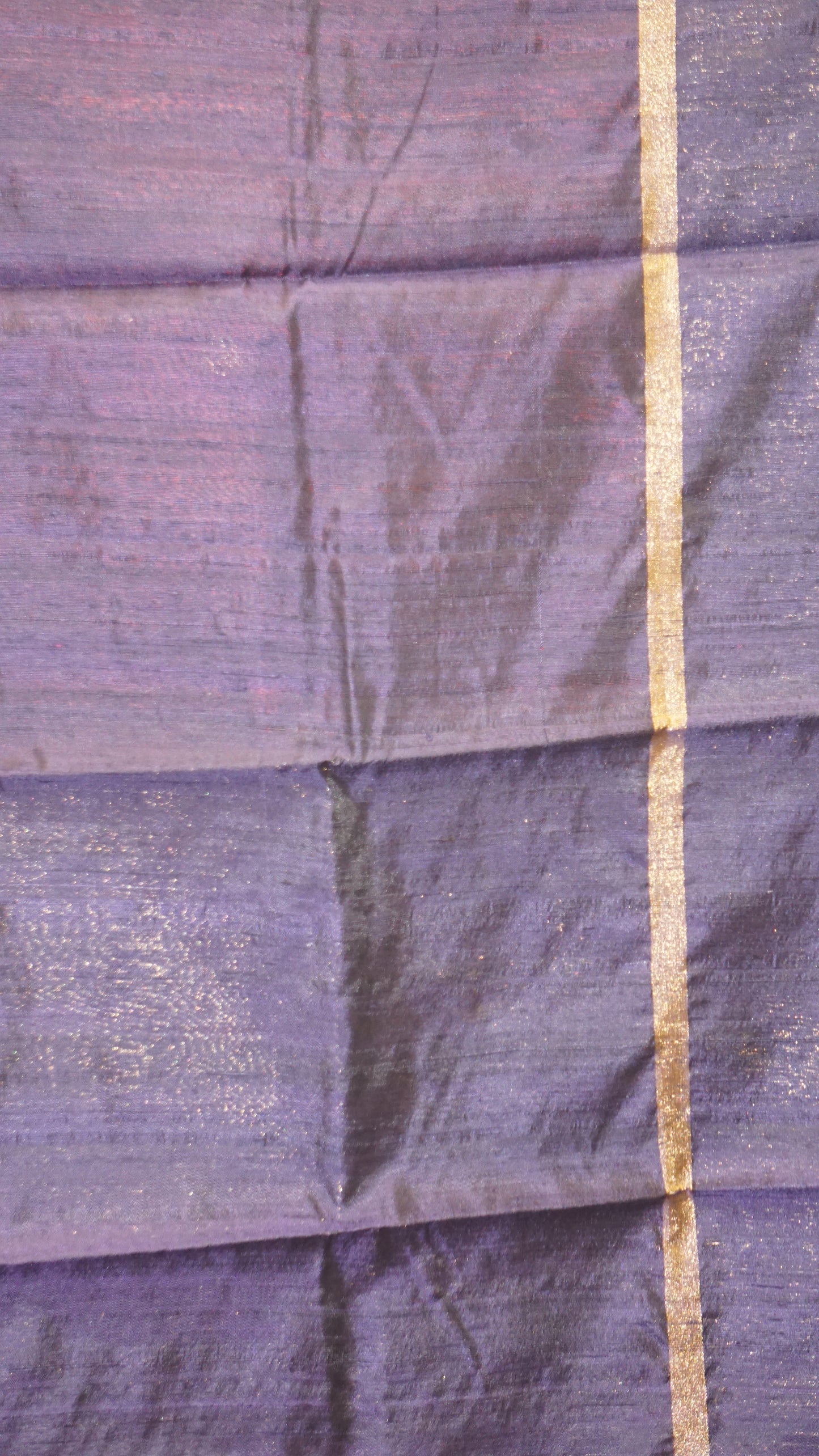 Pure Dupion Silk Saree - Red With Navy Blue Border