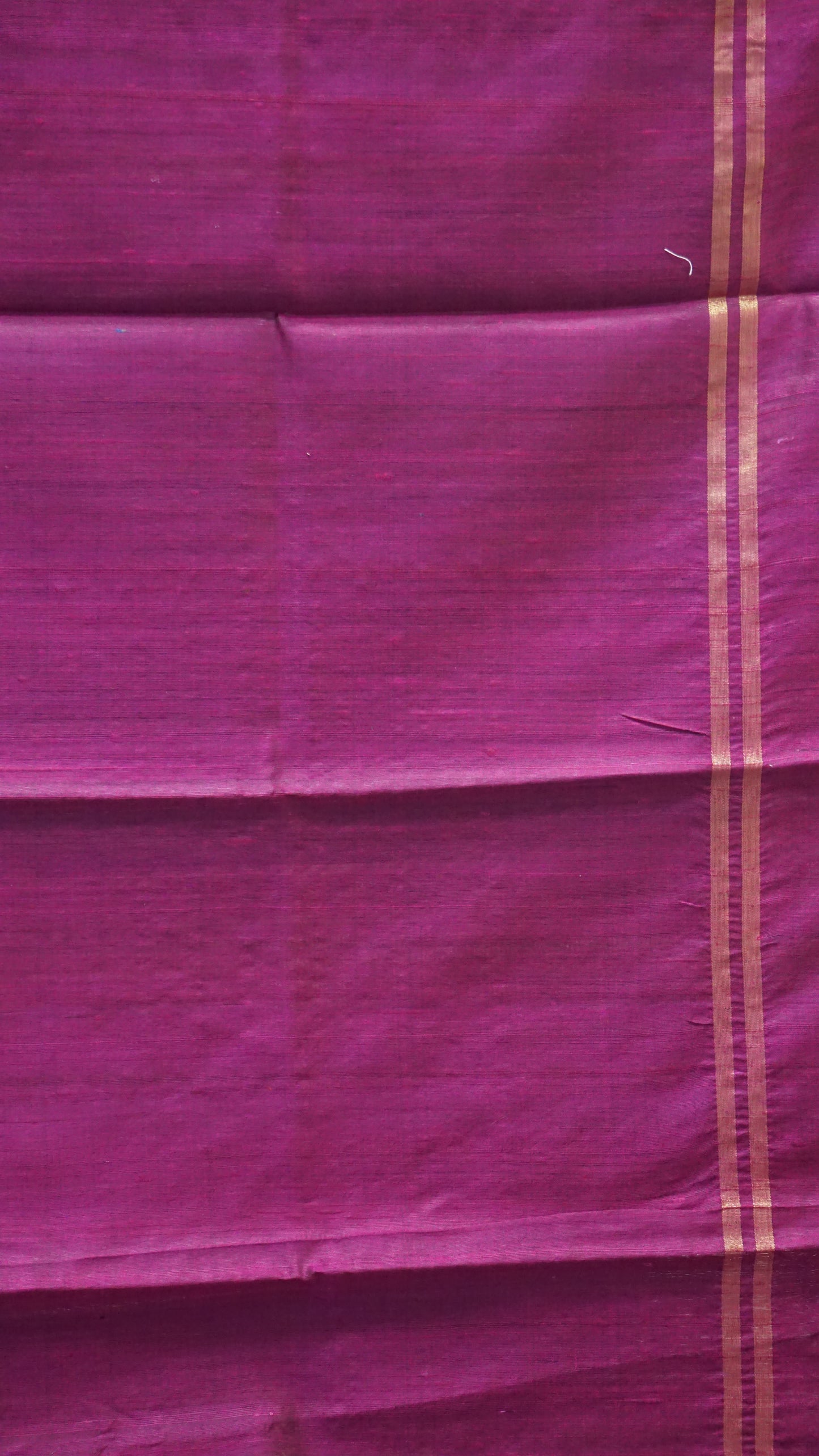 Pure Dupion Silk Saree - Bottle Green with Purple Border