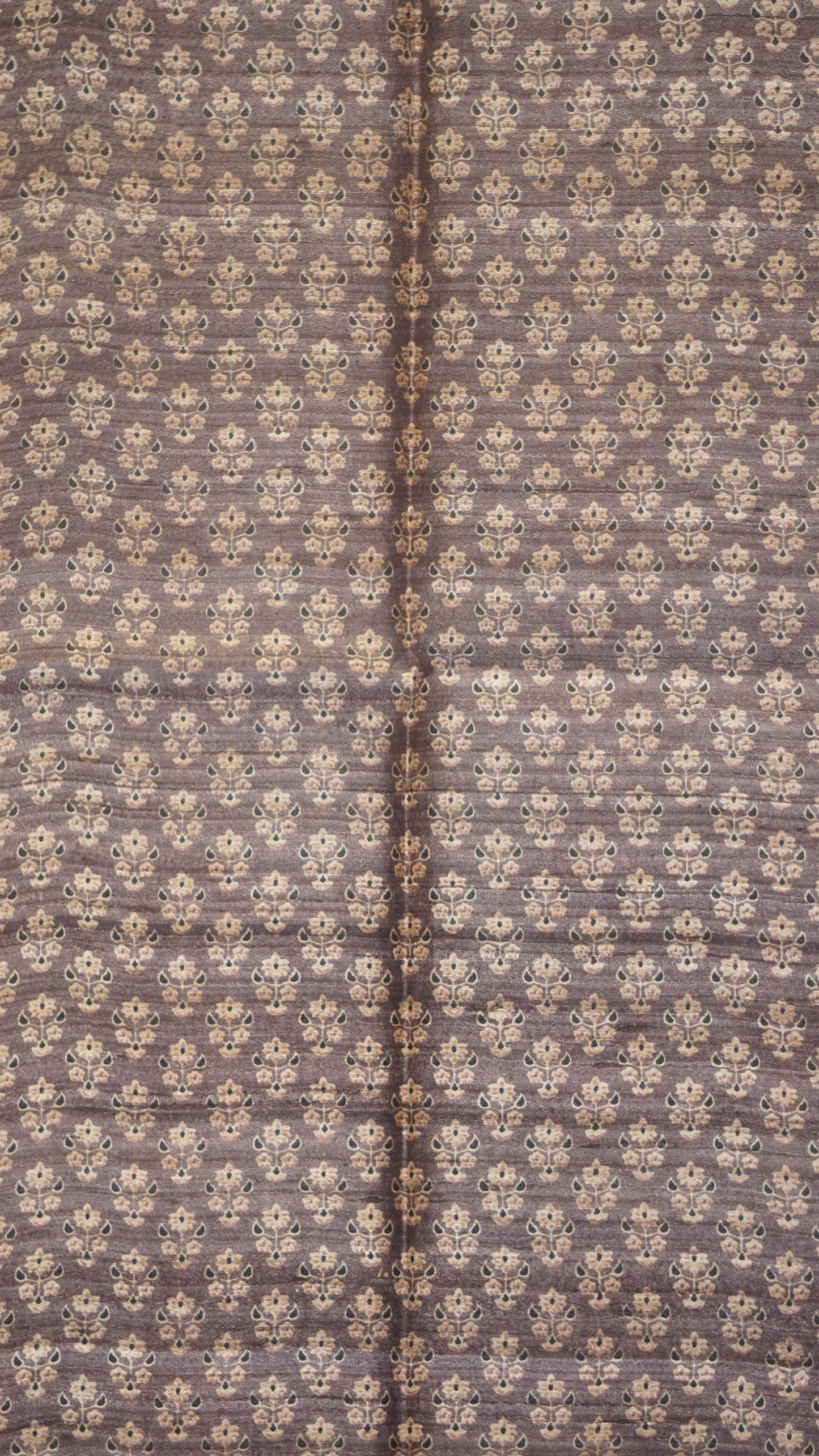 Pure Tussar Saree Checks - Peach & Navy Blue