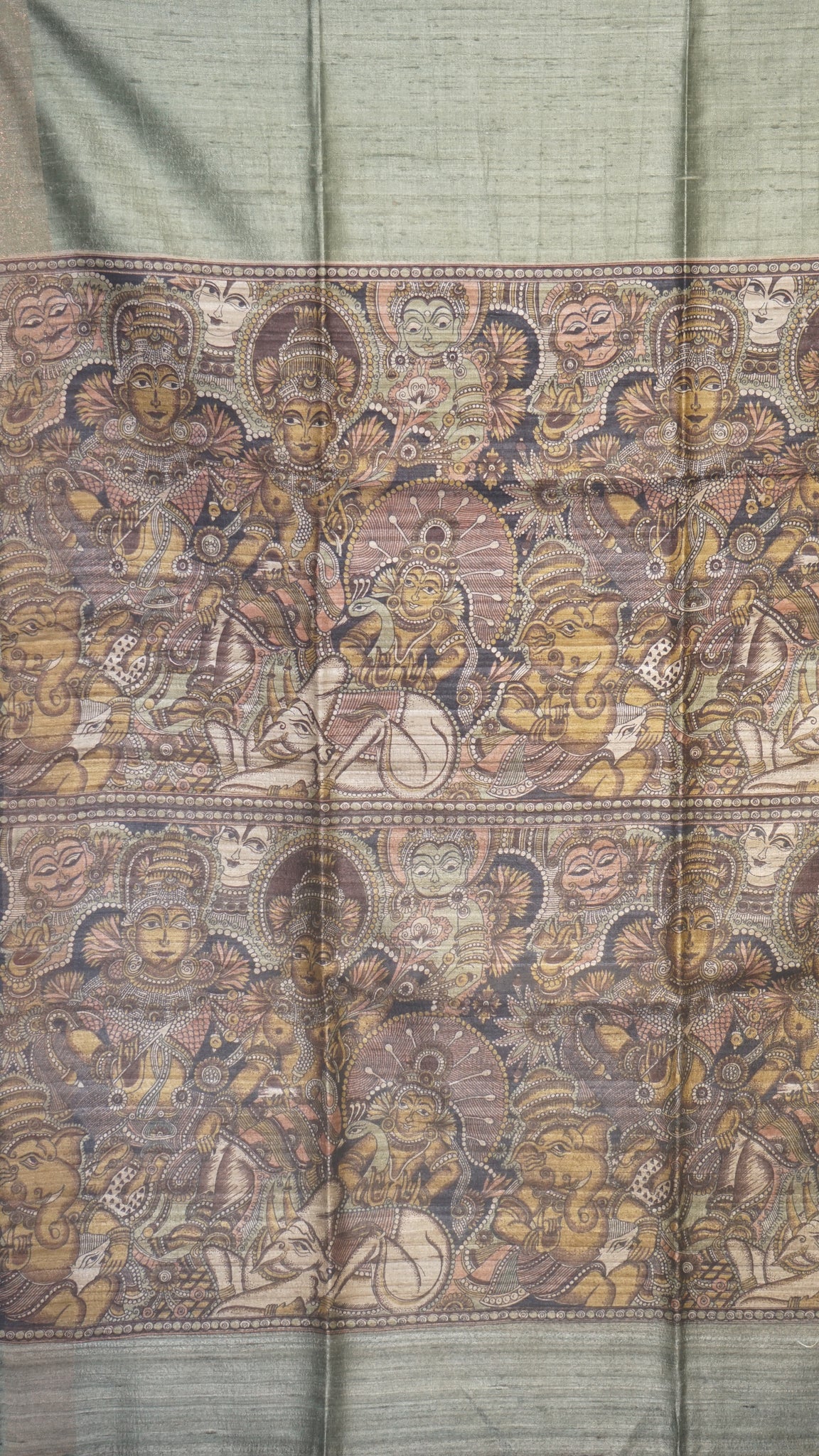 Pure Tussar Saree - Pista Green