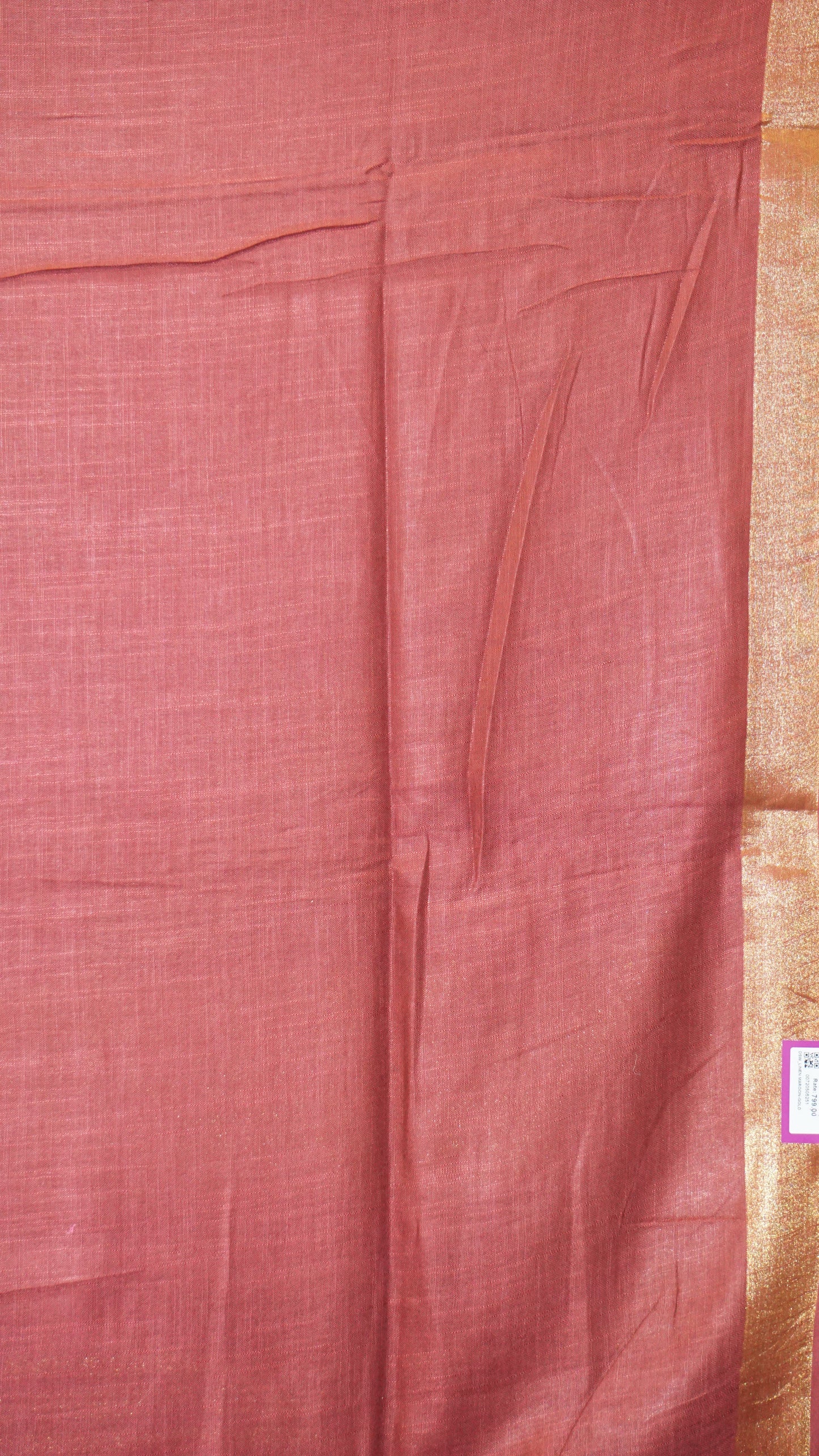 Semi Linen Plain - Maroon & Gold