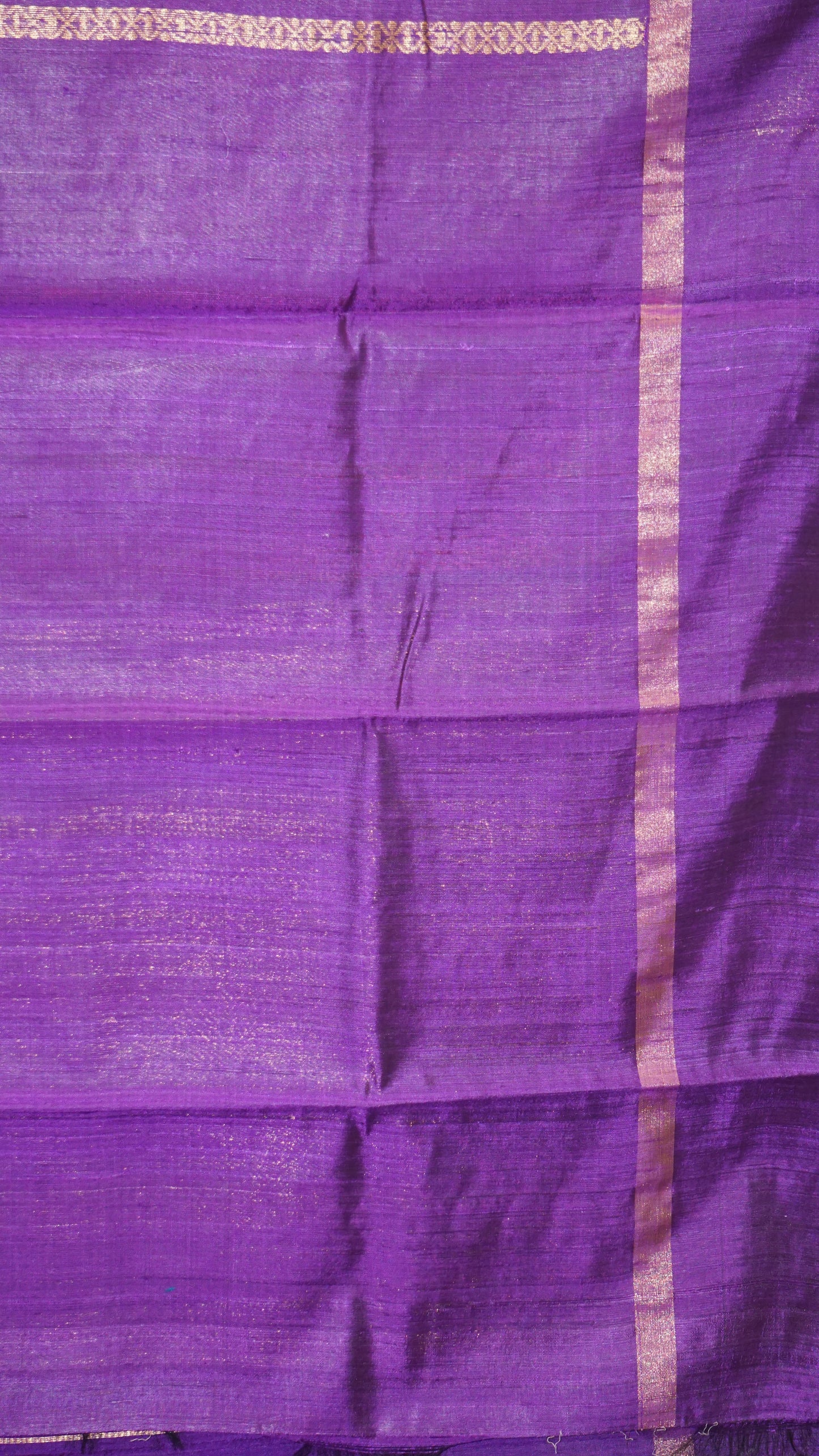 Pure Dupion Silk Saree - Magenta with Purple Border