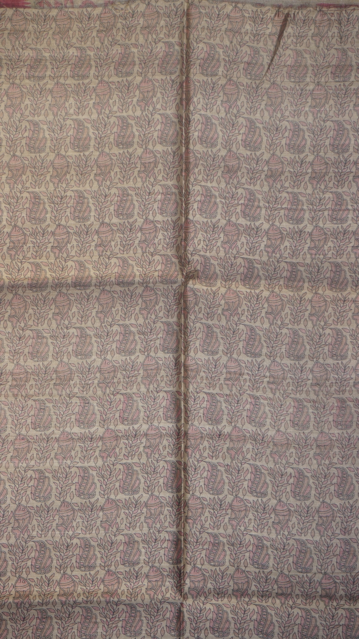 Pure Tussar Saree - Dark Pink