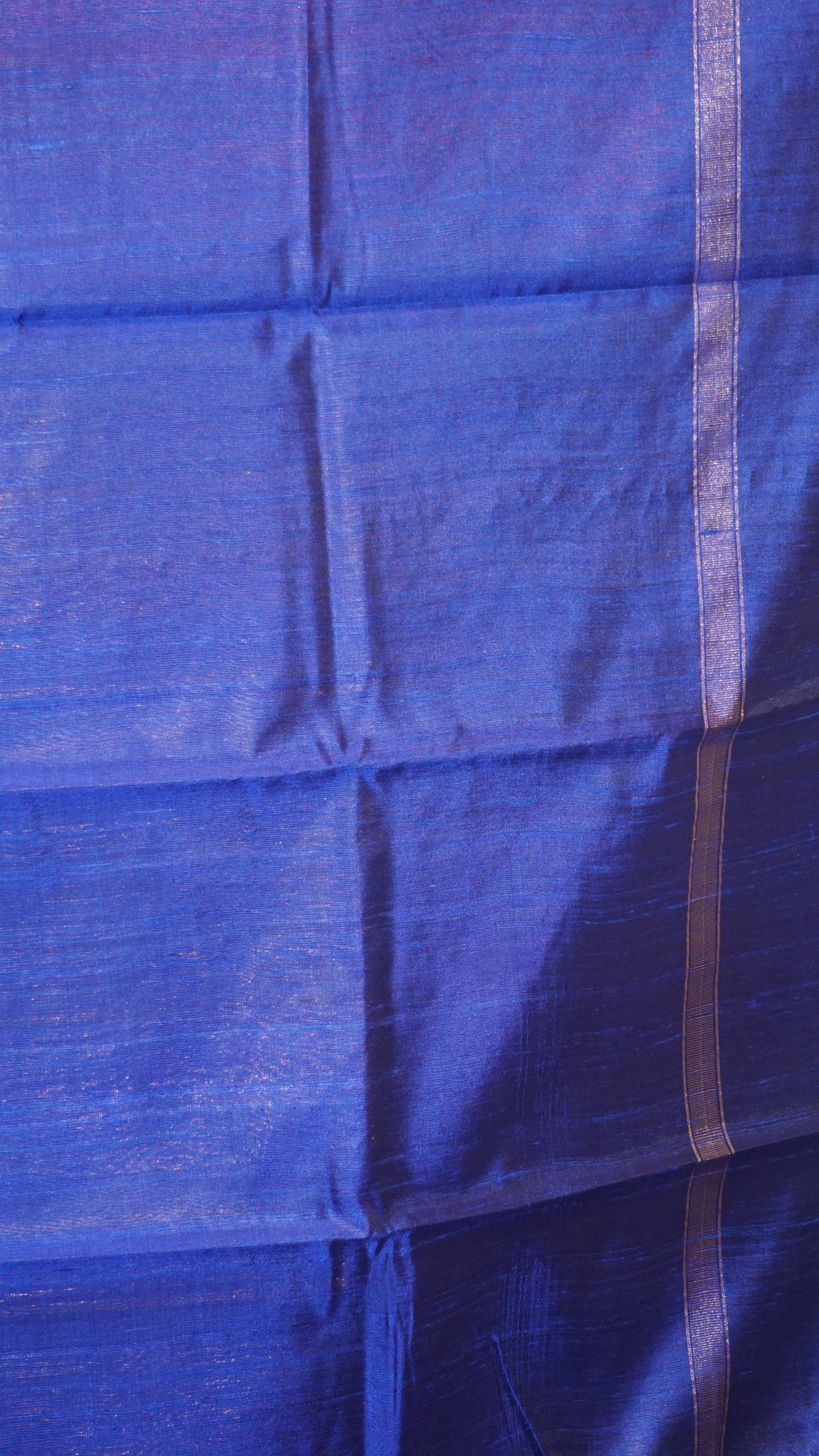 Pure Dupion Silk Saree - Magenta with Navy Blue