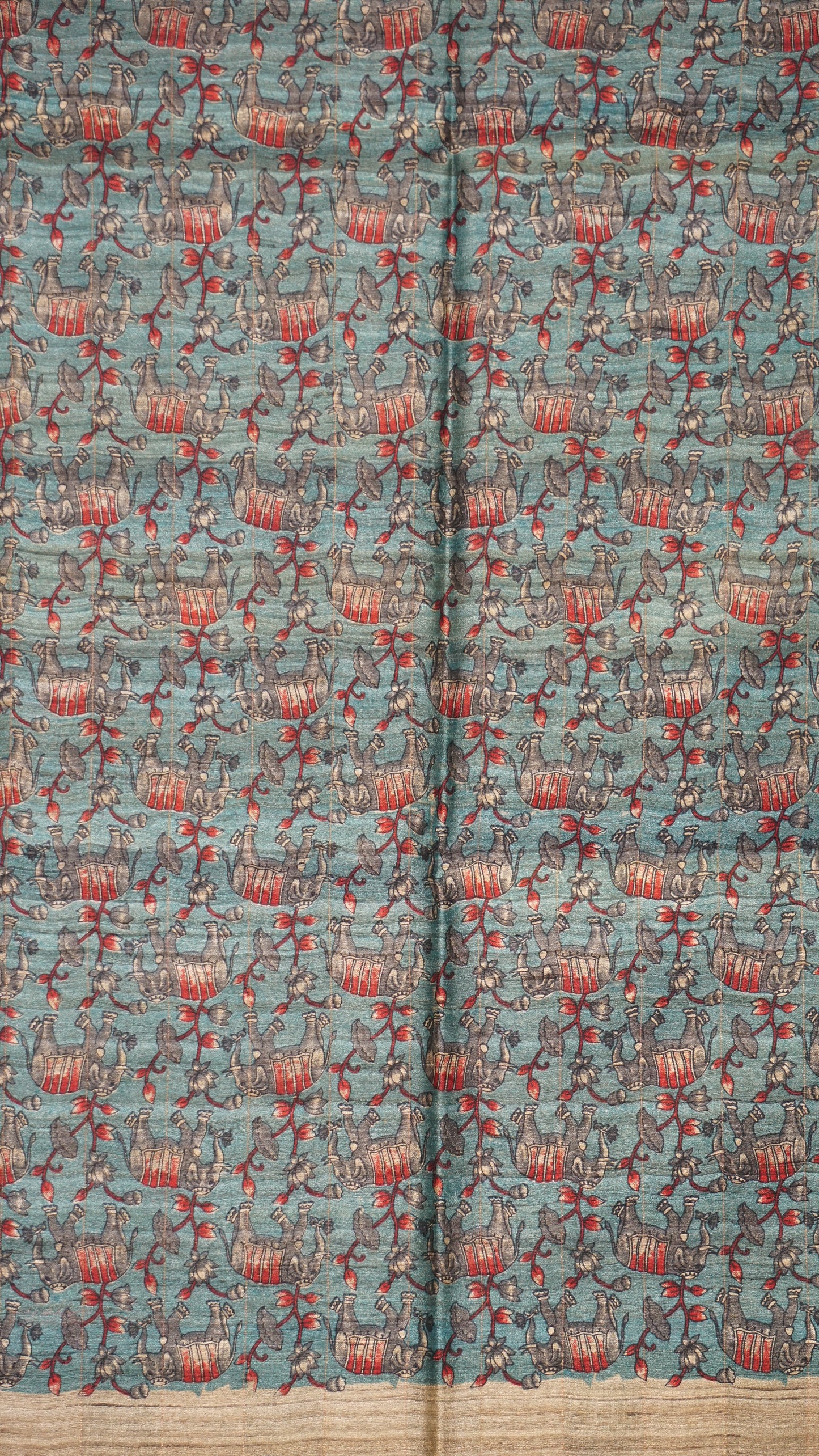 Pure Tussar Saree Checks - Blue