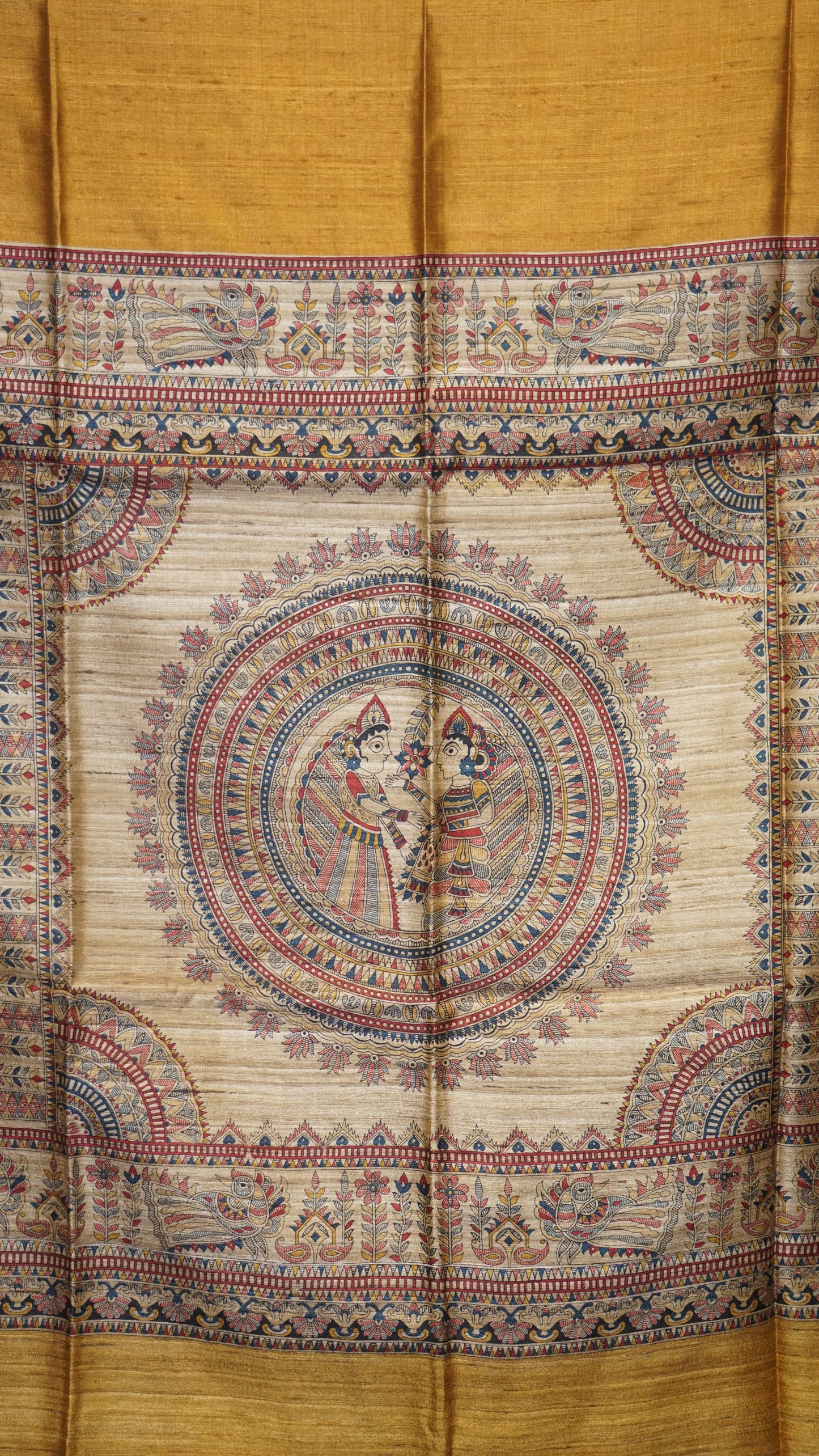 Pure Tussar Saree - Mustard Yellow