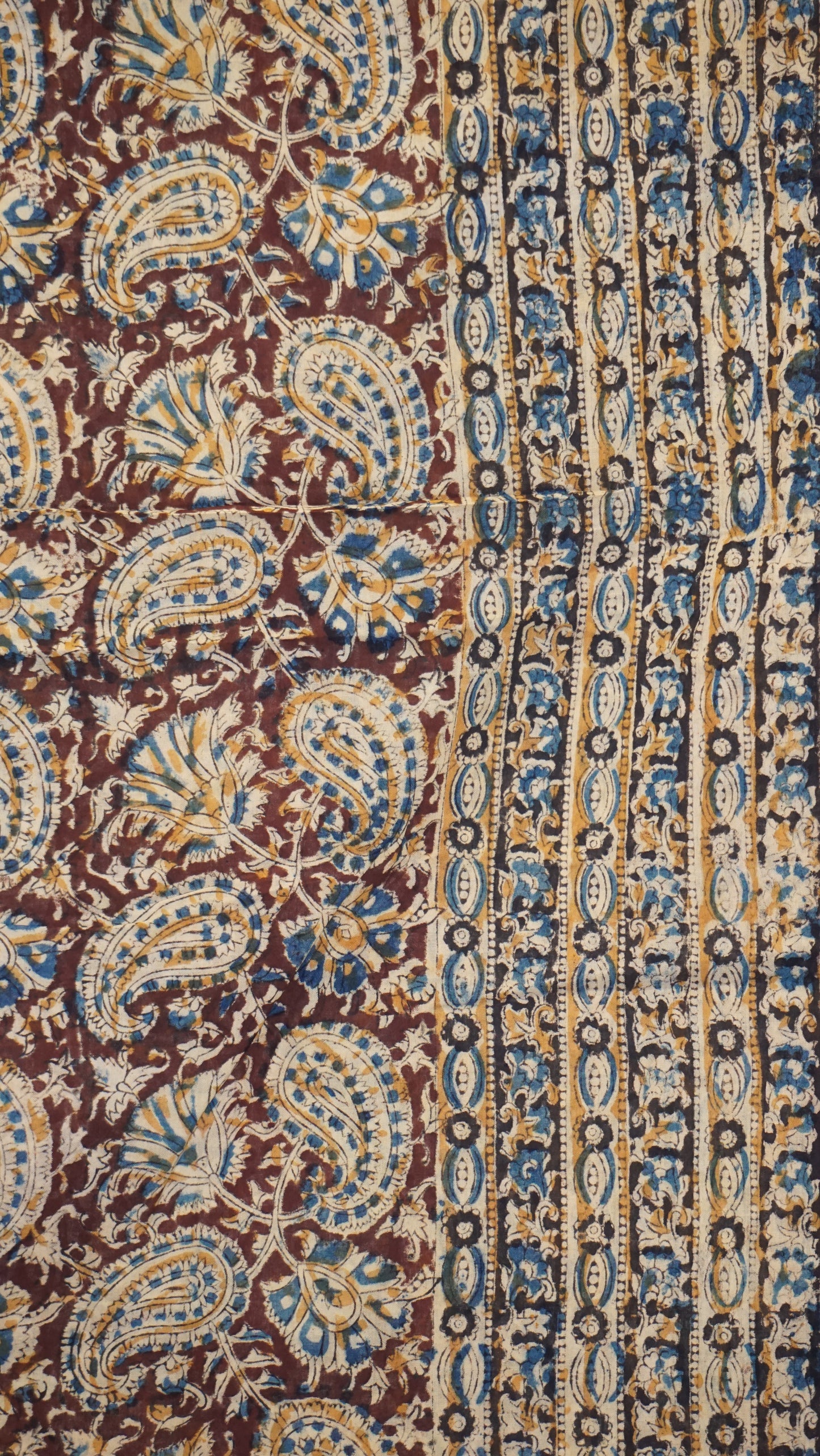 Kalamkari Saree Silk - Black With Brown Border