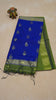 Maheswari Cotton Saree Butterfly Print- Green thumbnail