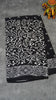 Mul Mul Cotton Saree Black Floral thumbnail